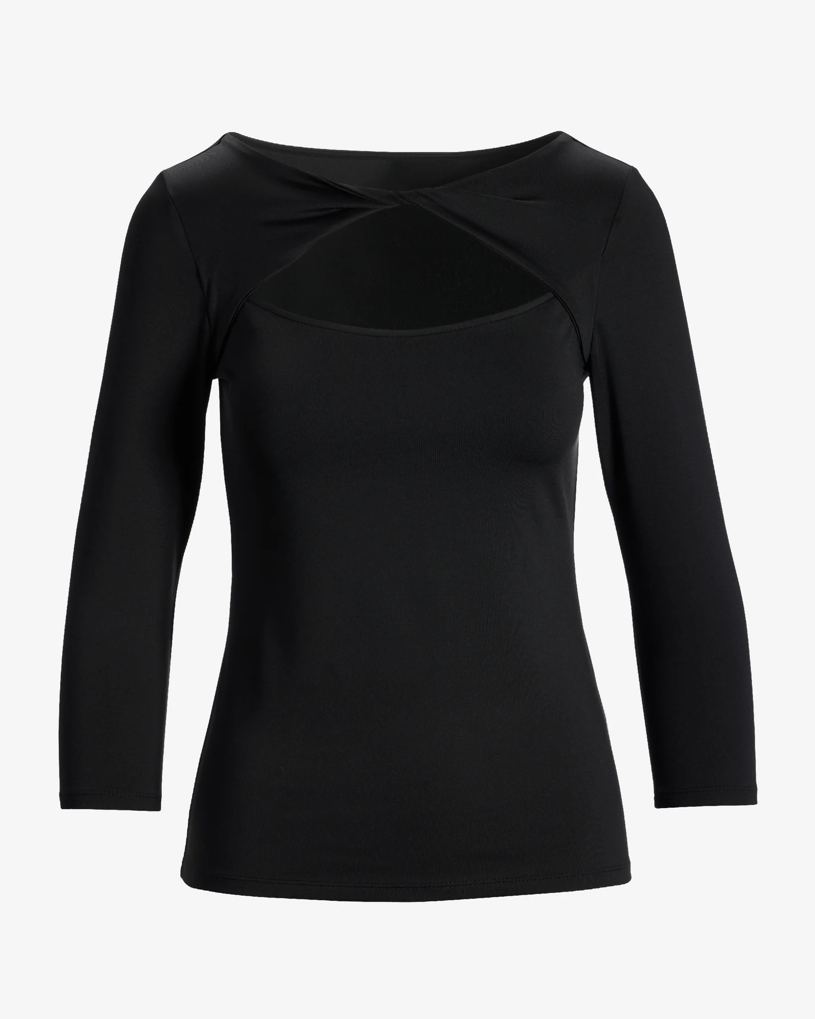 So Modern Cutout Three Quarter Sleeve Top Proper Black - Mycitystee