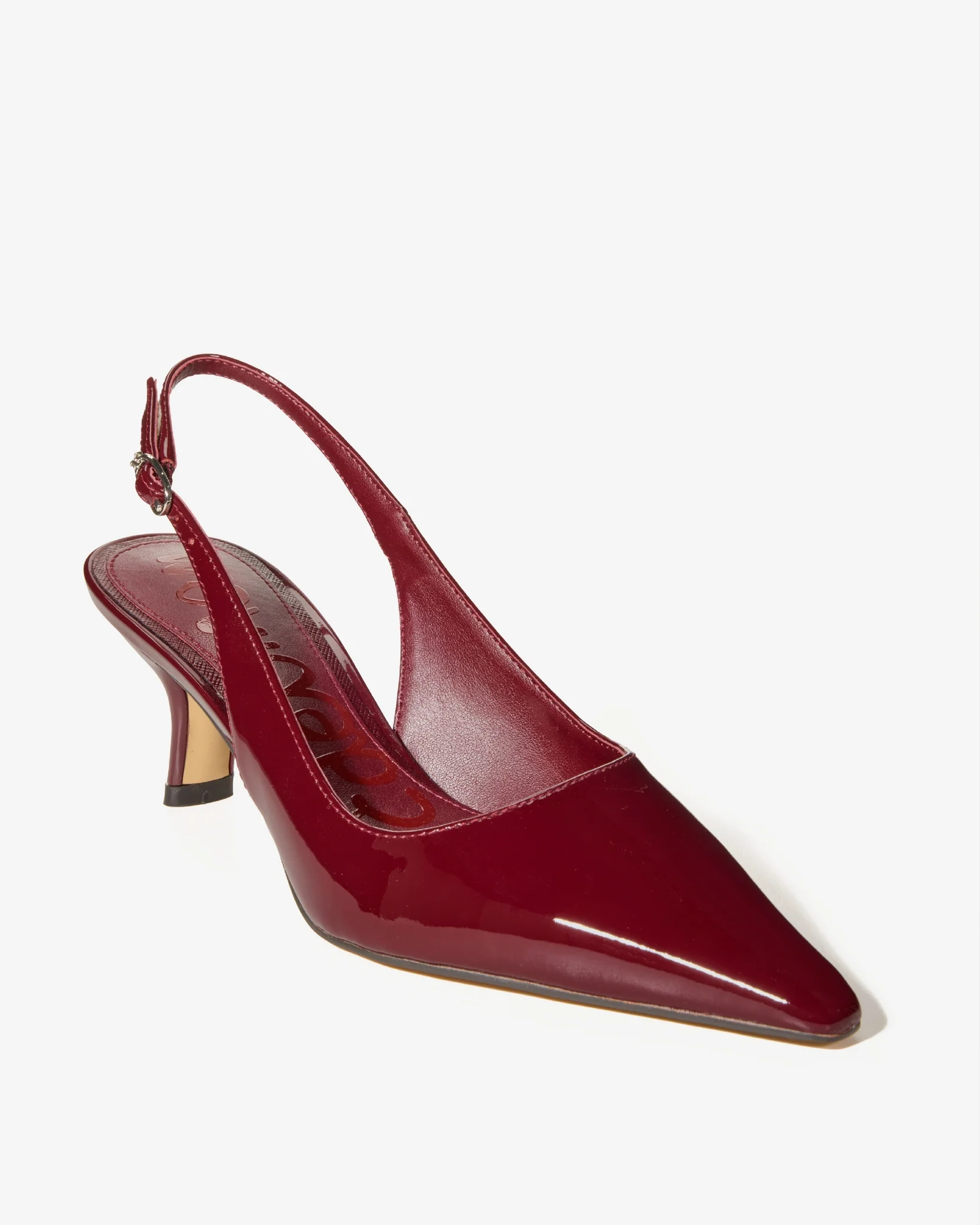 Sling-Back Kitten Heel Wine - Mycitystee