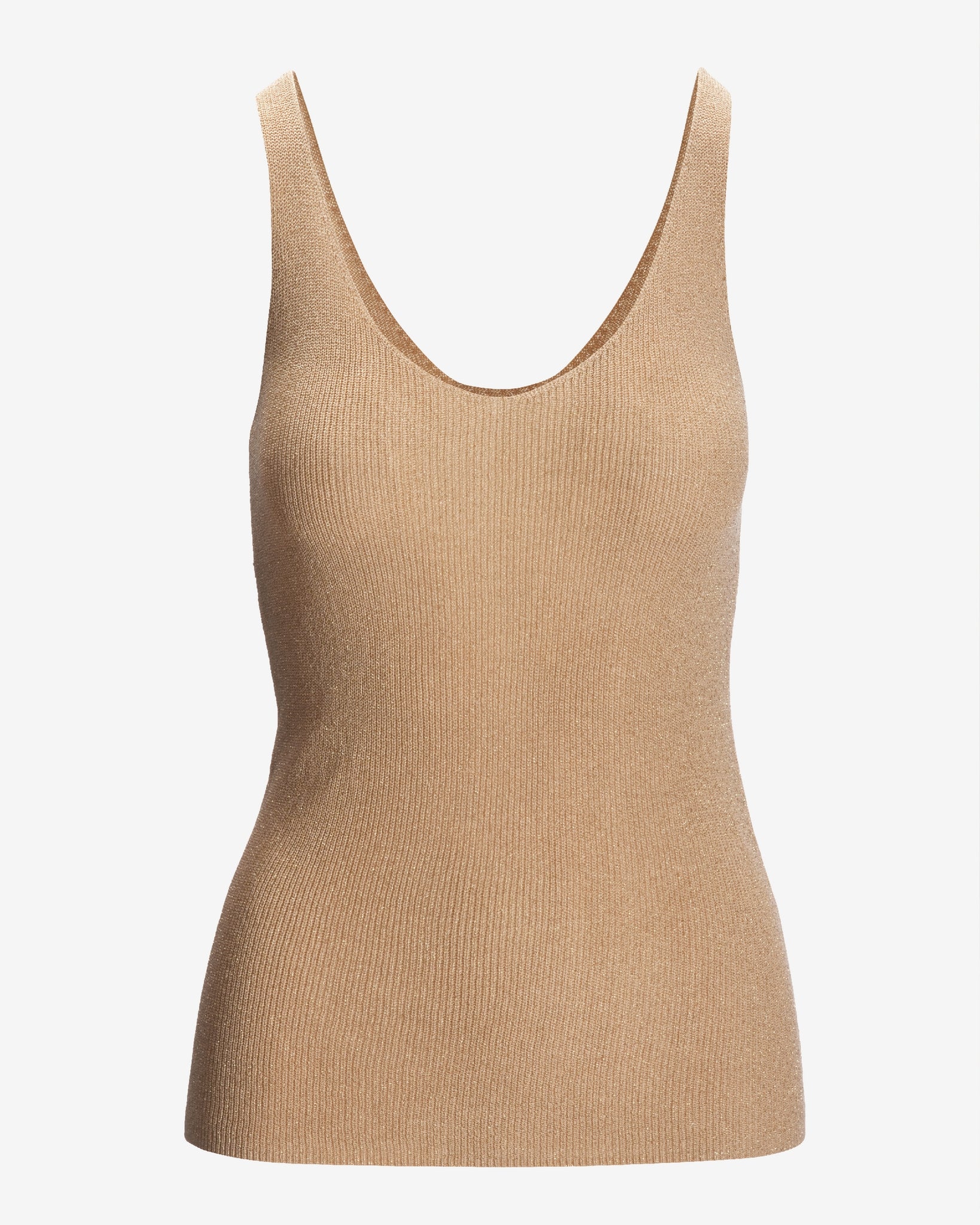 Metallic V Neck Sweater Tank Gold - Mycitystee