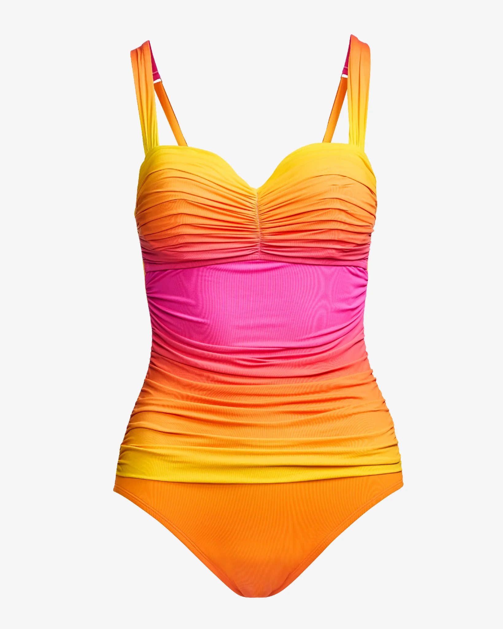 Ombre Ruched One Piece Pink Multi - Mycitystee