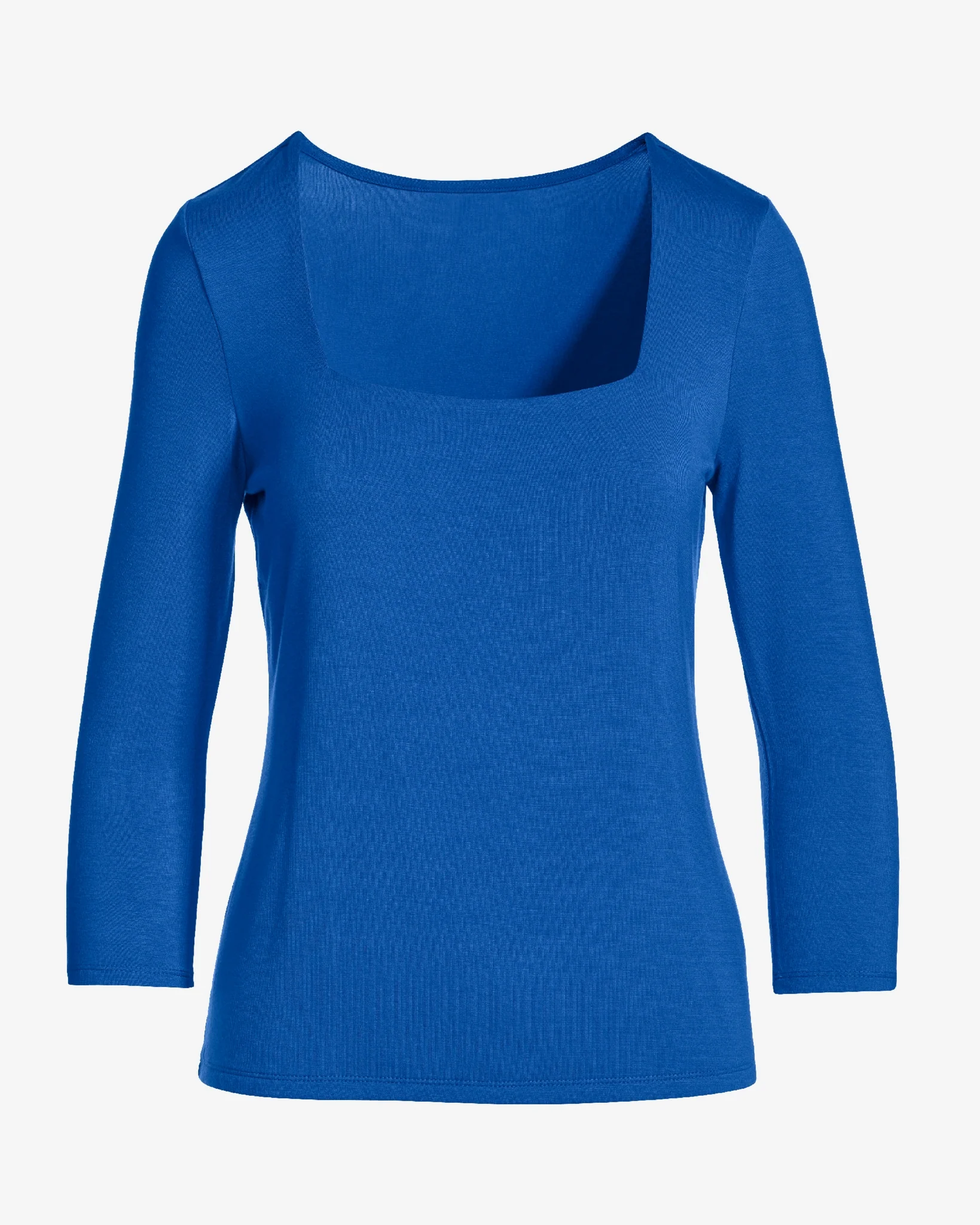 So Effortless Square Neck Three Quarter Sleeve Top Palace Blue - Mycitystee