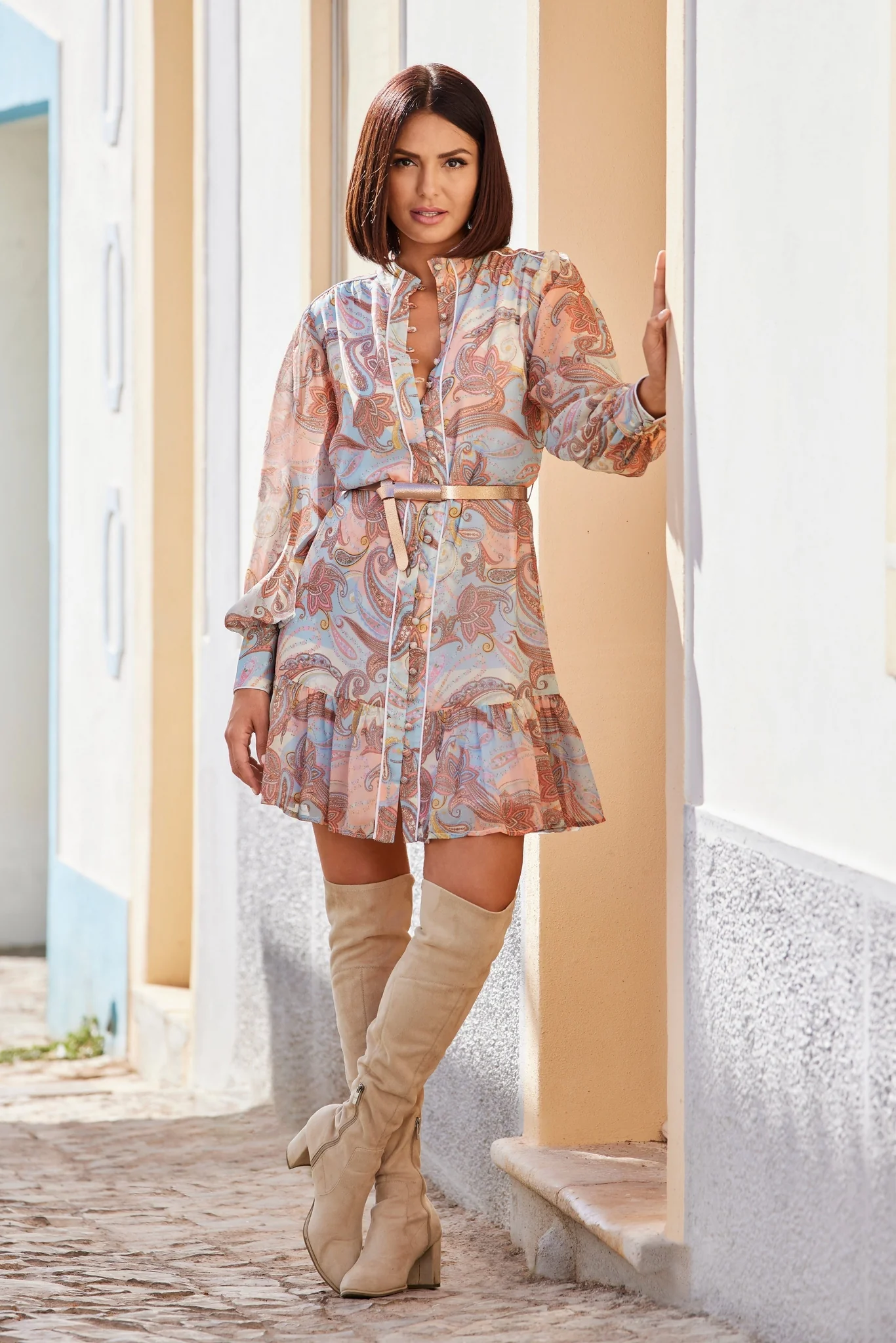 Loop Tie Waist Belt Rose Gold - Mycitystee