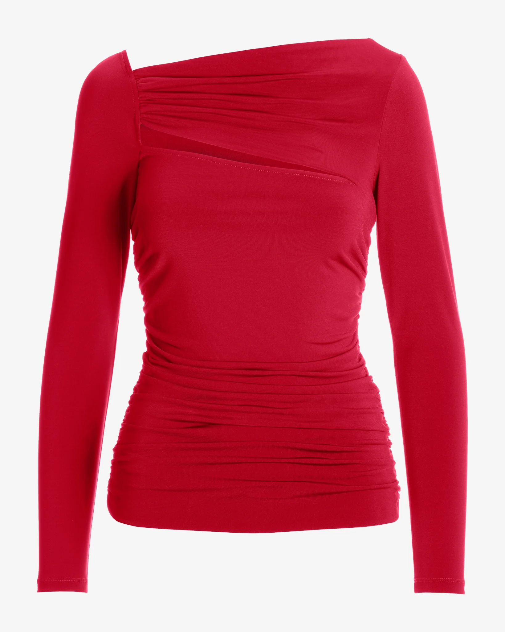 Sleek Ruched Cutout Top Racing Red - Mycitystee