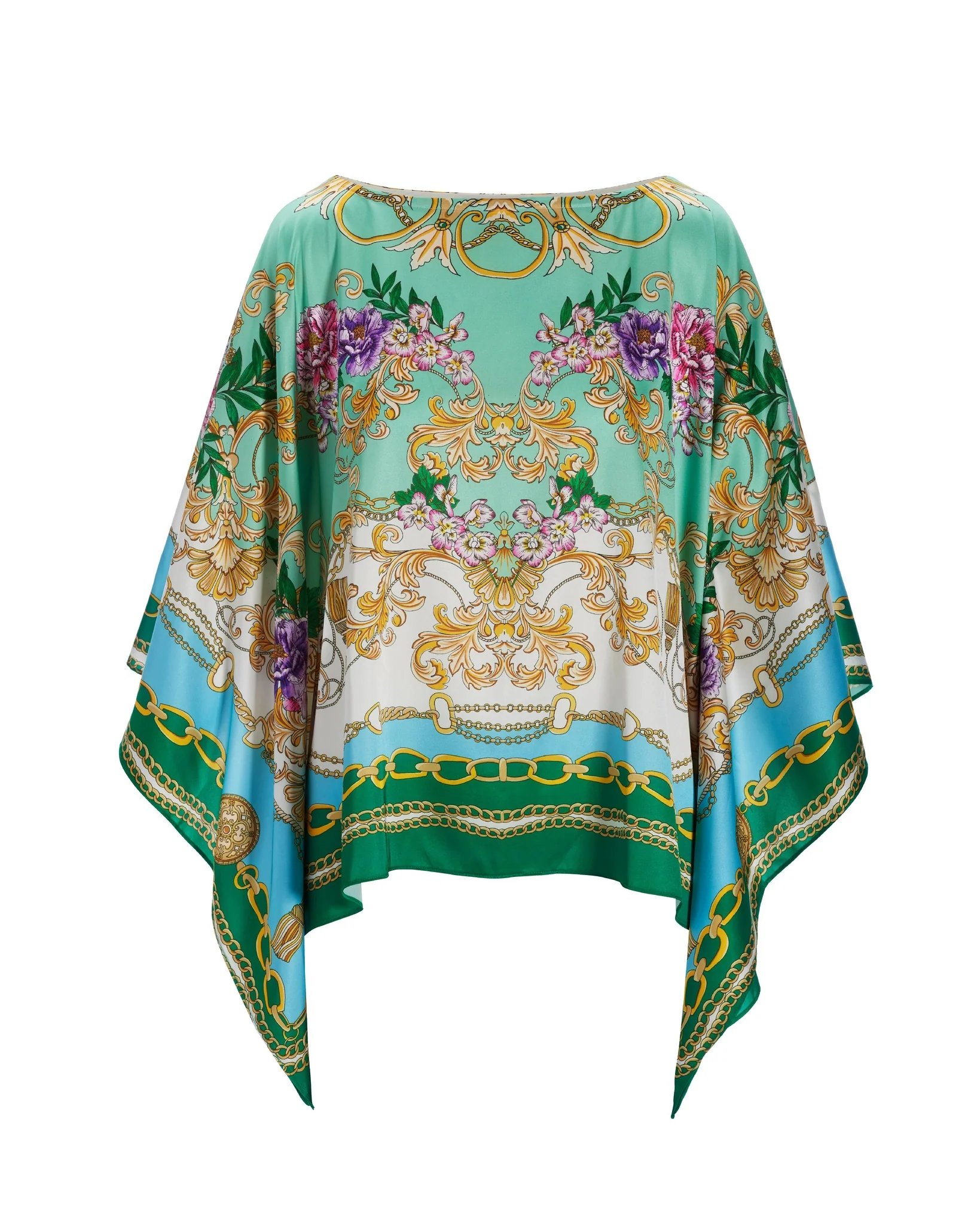 Floral Status Print Effortless Charmeuse Blouse Multi - Mycitystee