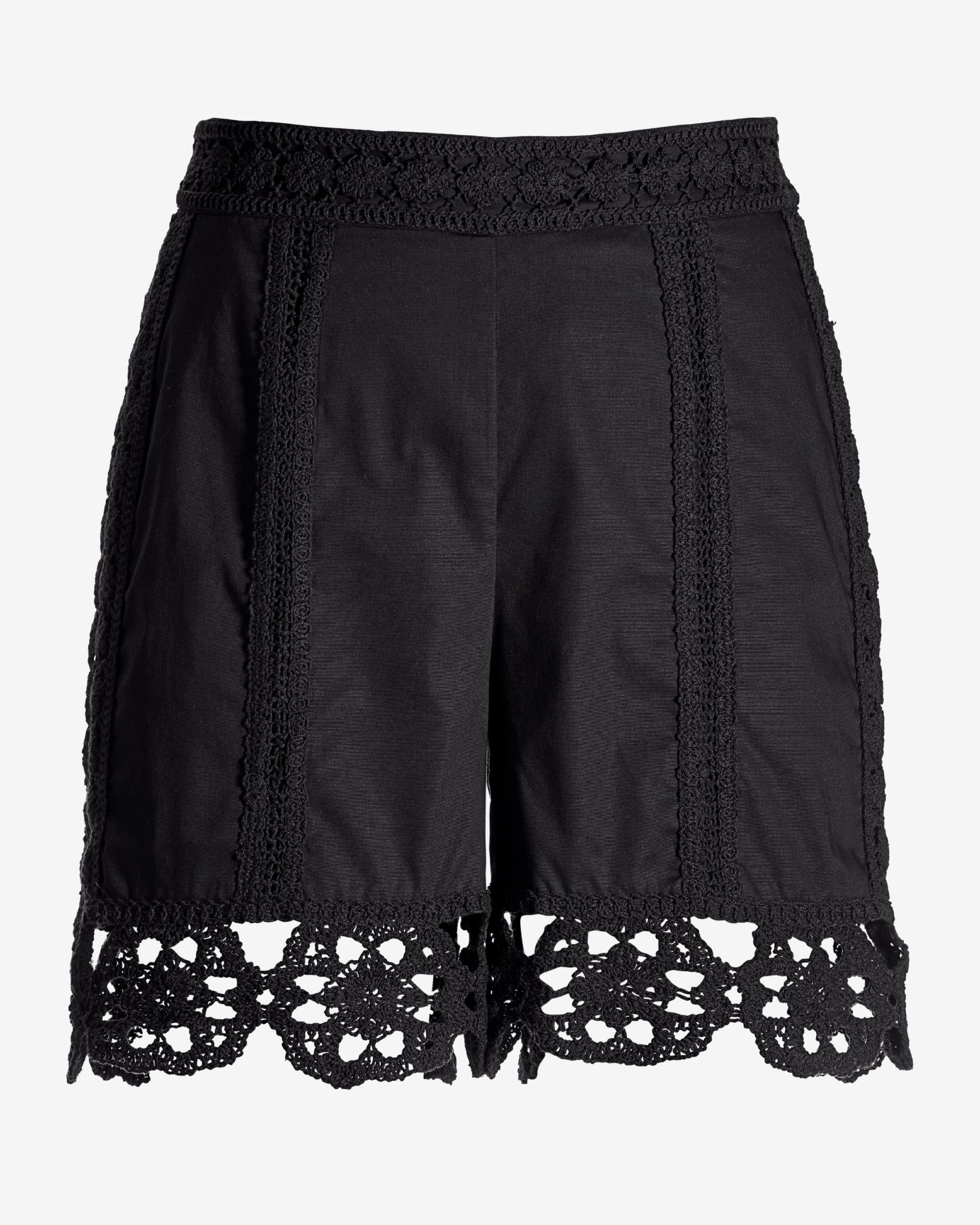 Crochet Hem Short Black - Mycitystee