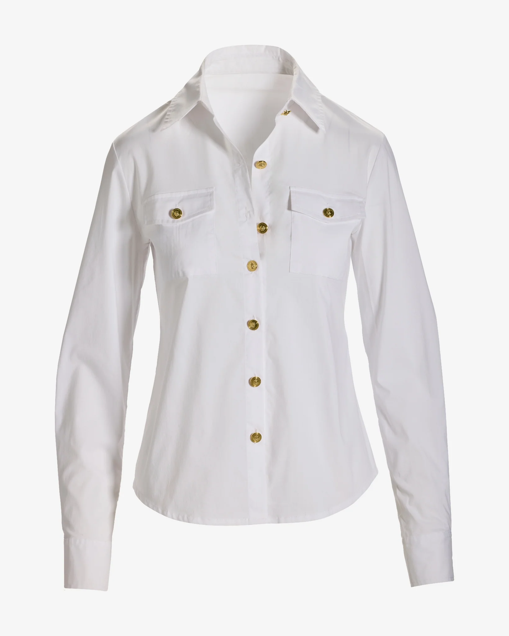 Utility Chic Poplin Button Down Shirt White - Mycitystee