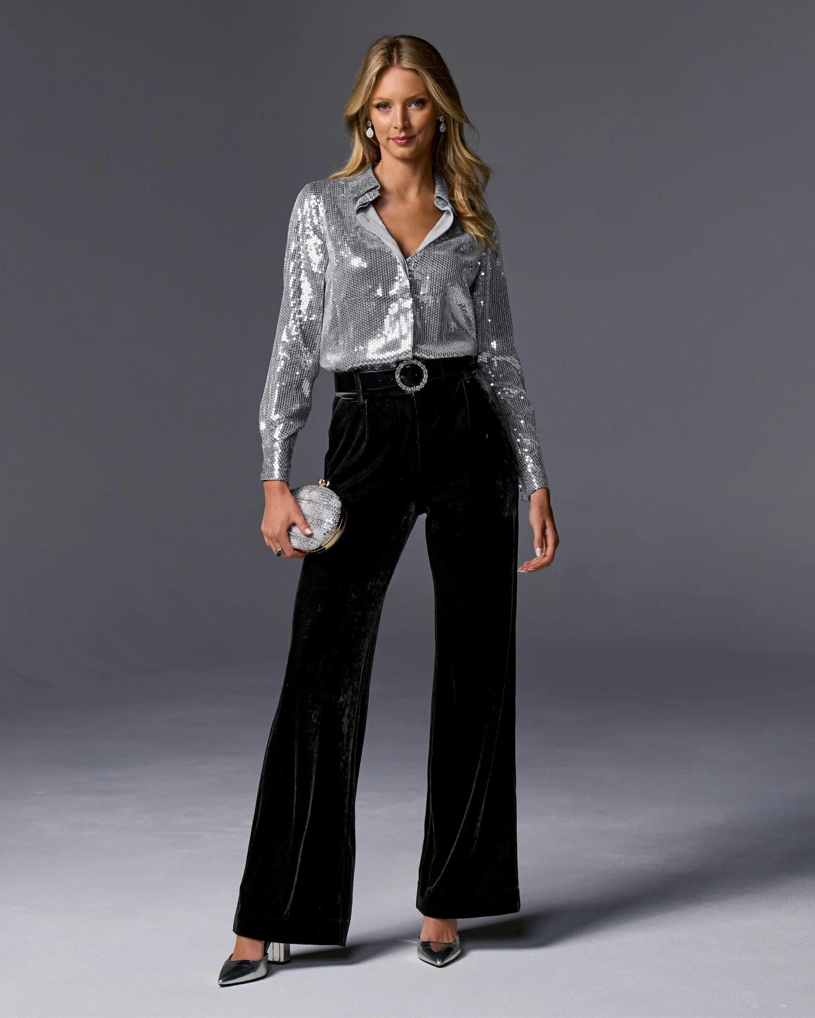 Crystal Gem Embellished Buckle Belt Black - Mycitystee