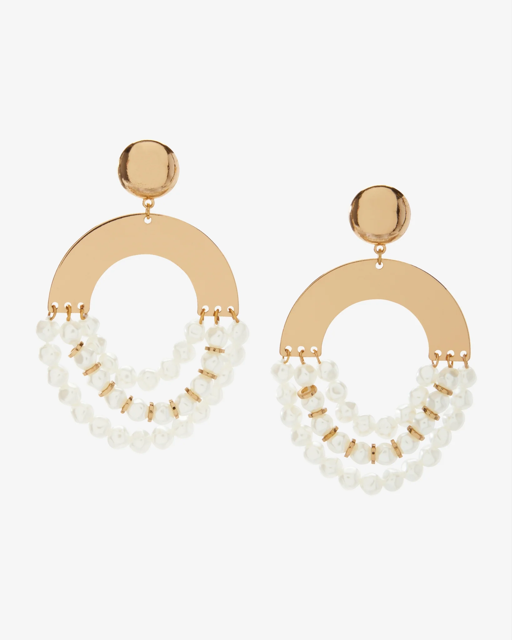 Pearl and Gold Hardware Drop Earring Gold - Mycitystee