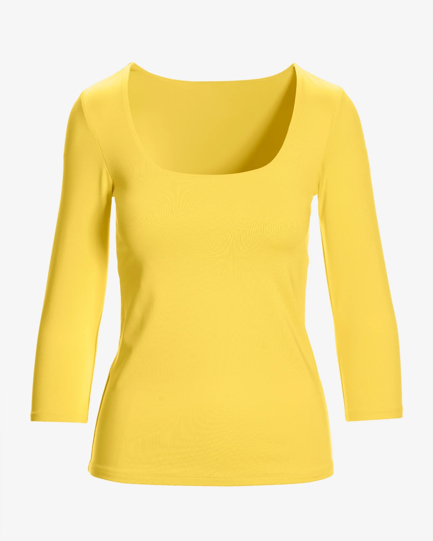 So Modern Scoop Neck Three Quarter Sleeve Top Lemon Drop - Mycitystee