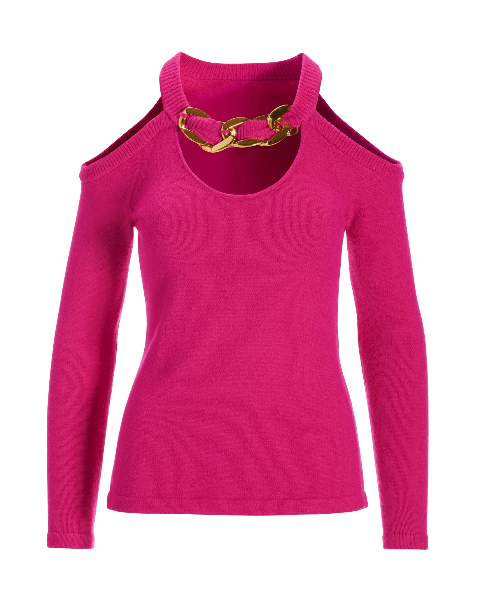 Chain Detail Cutout Sweater Blossom - Mycitystee