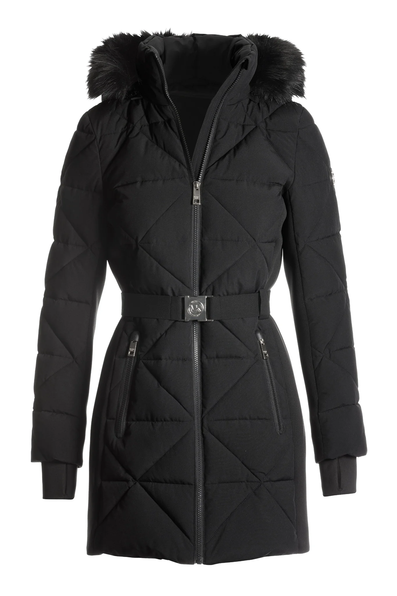 Belted Puffer Jacket Black - Mycitystee