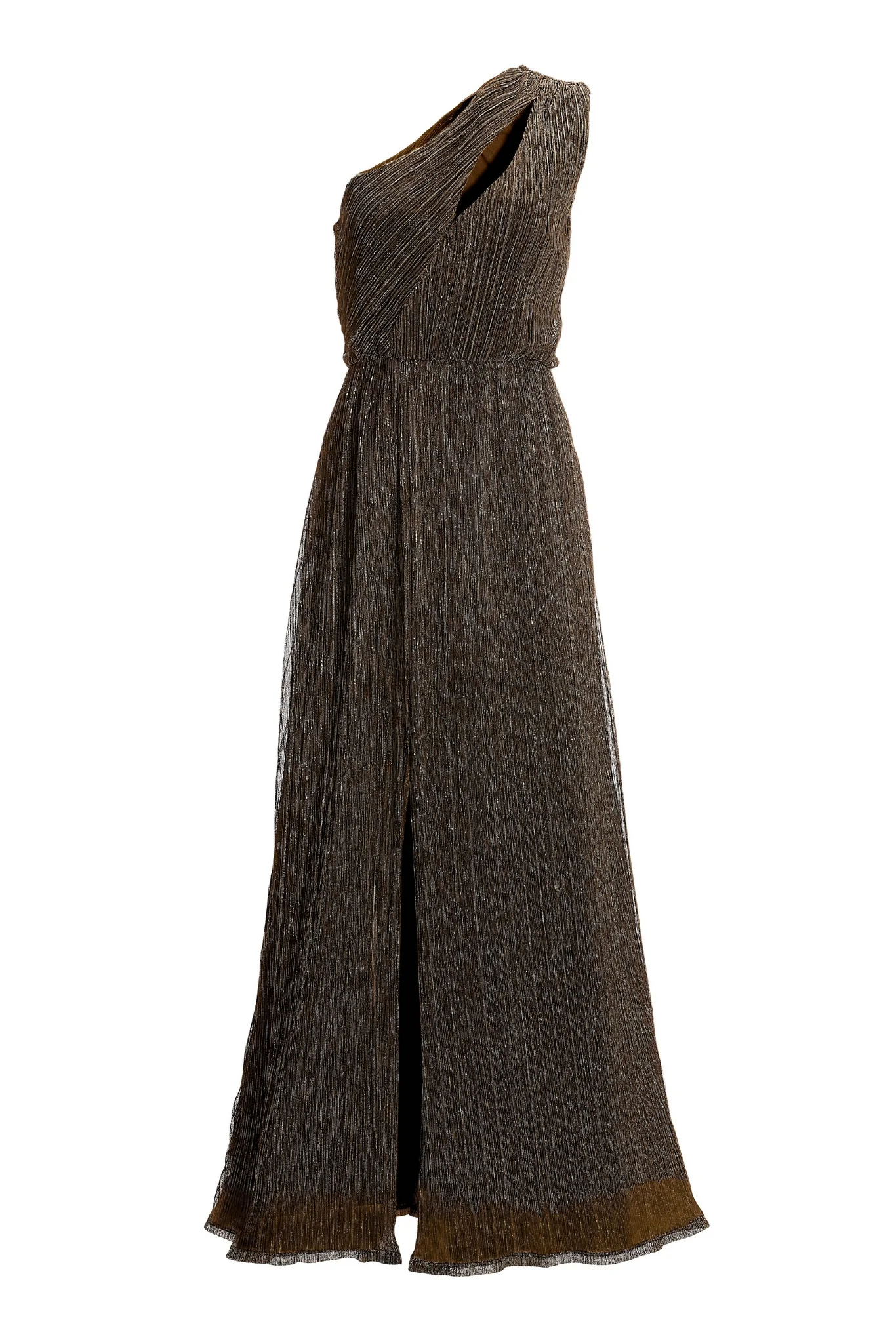 Shimmer Metallic One Shoulder Gown Black - Mycitystee