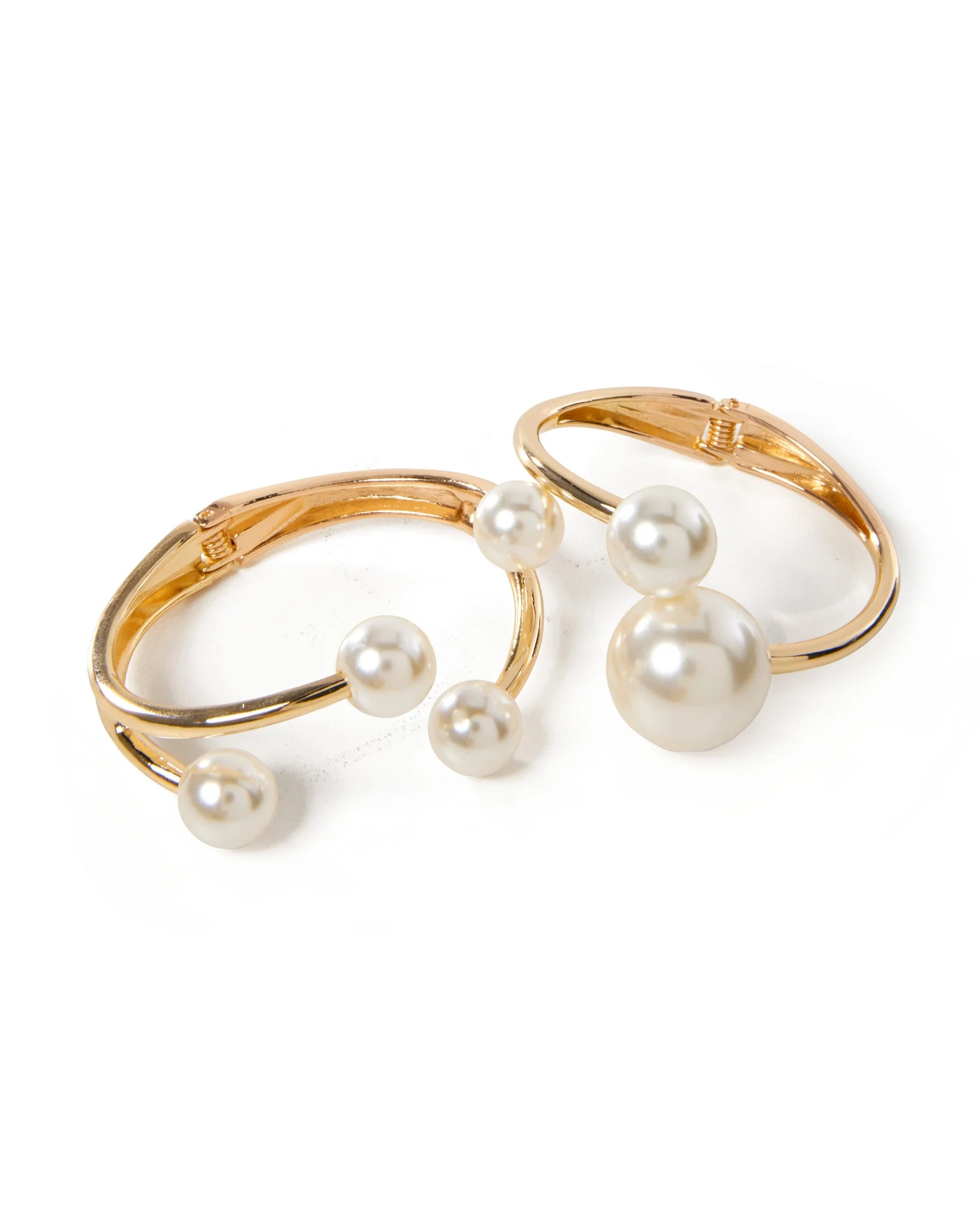 Pearl Bangle Set White/Gold - Mycitystee