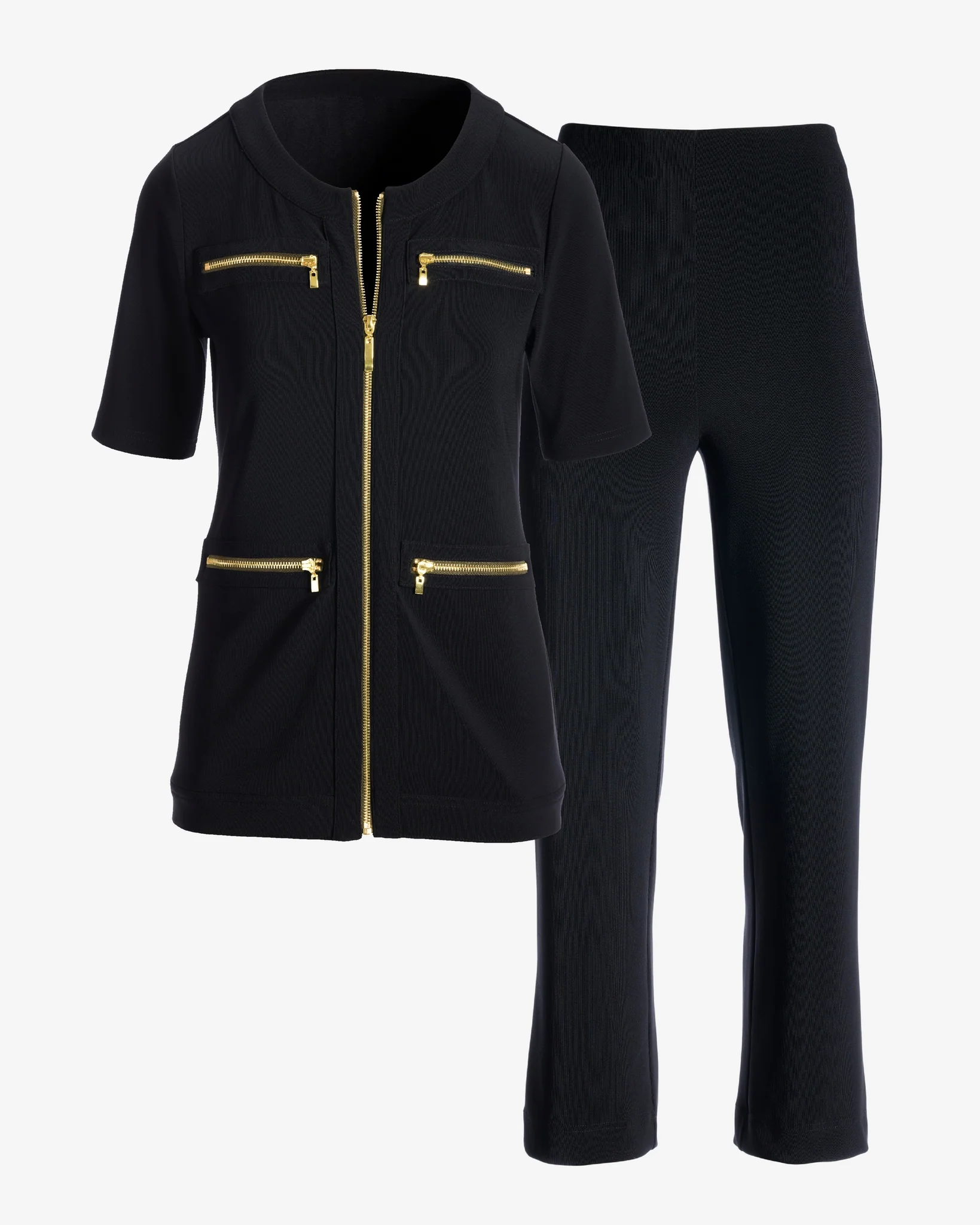 Beyond Travel Cropped Chic Coordinates Jet Black - Mycitystee