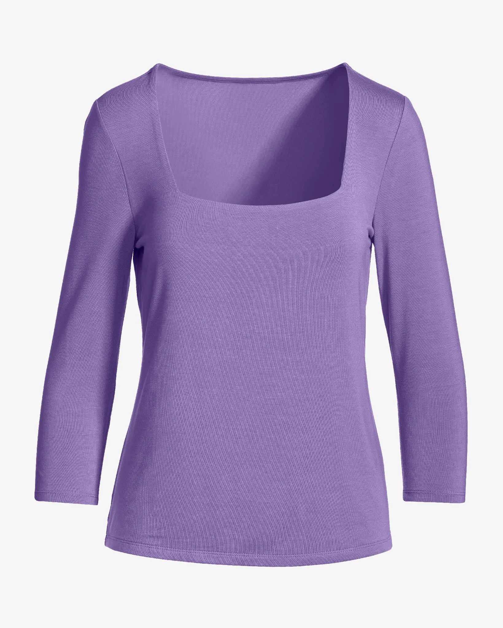 So Effortless Square Neck Three Quarter Sleeve Top English Lavender - Mycitystee