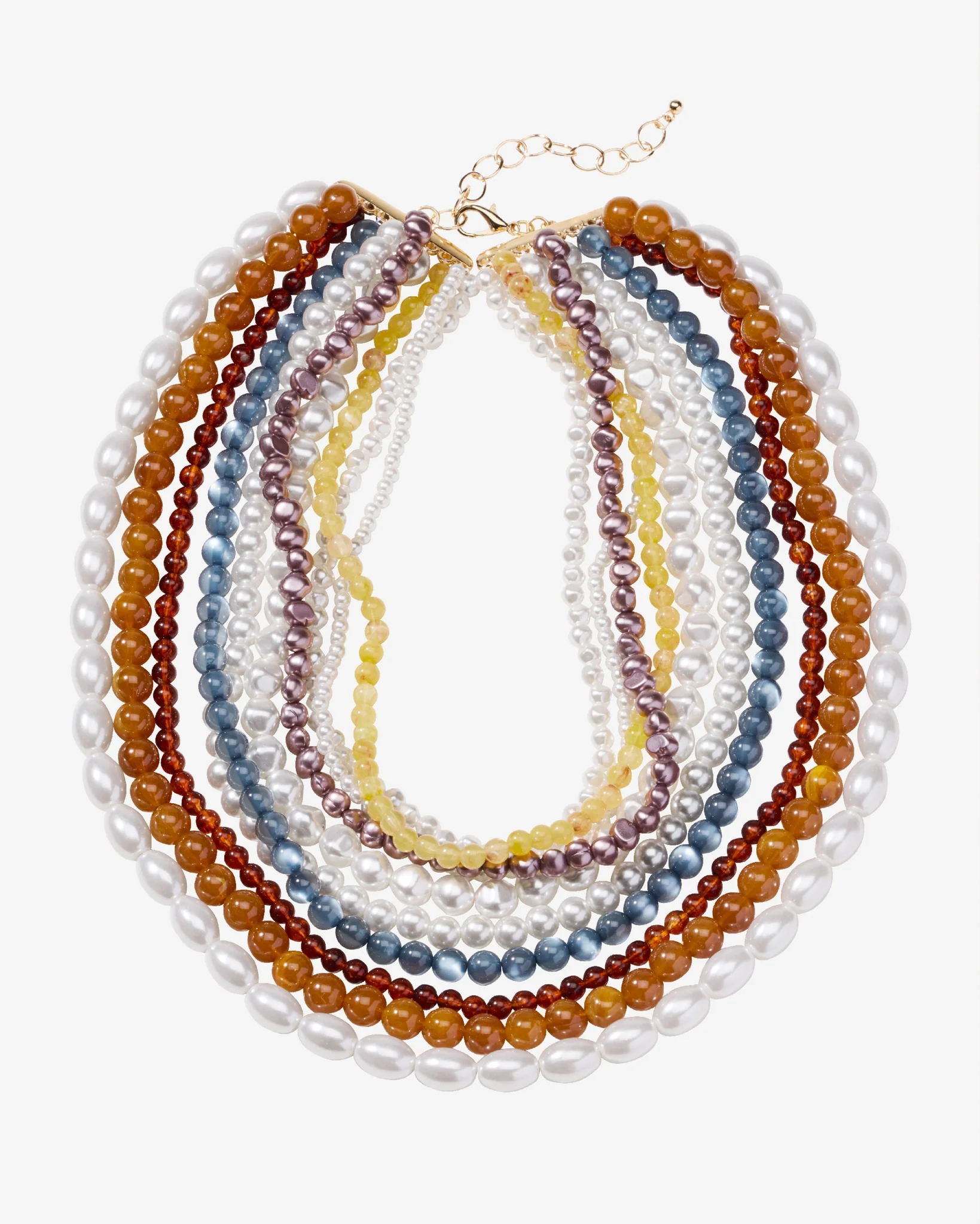 Multi Layered Trim Necklace Multi - Mycitystee