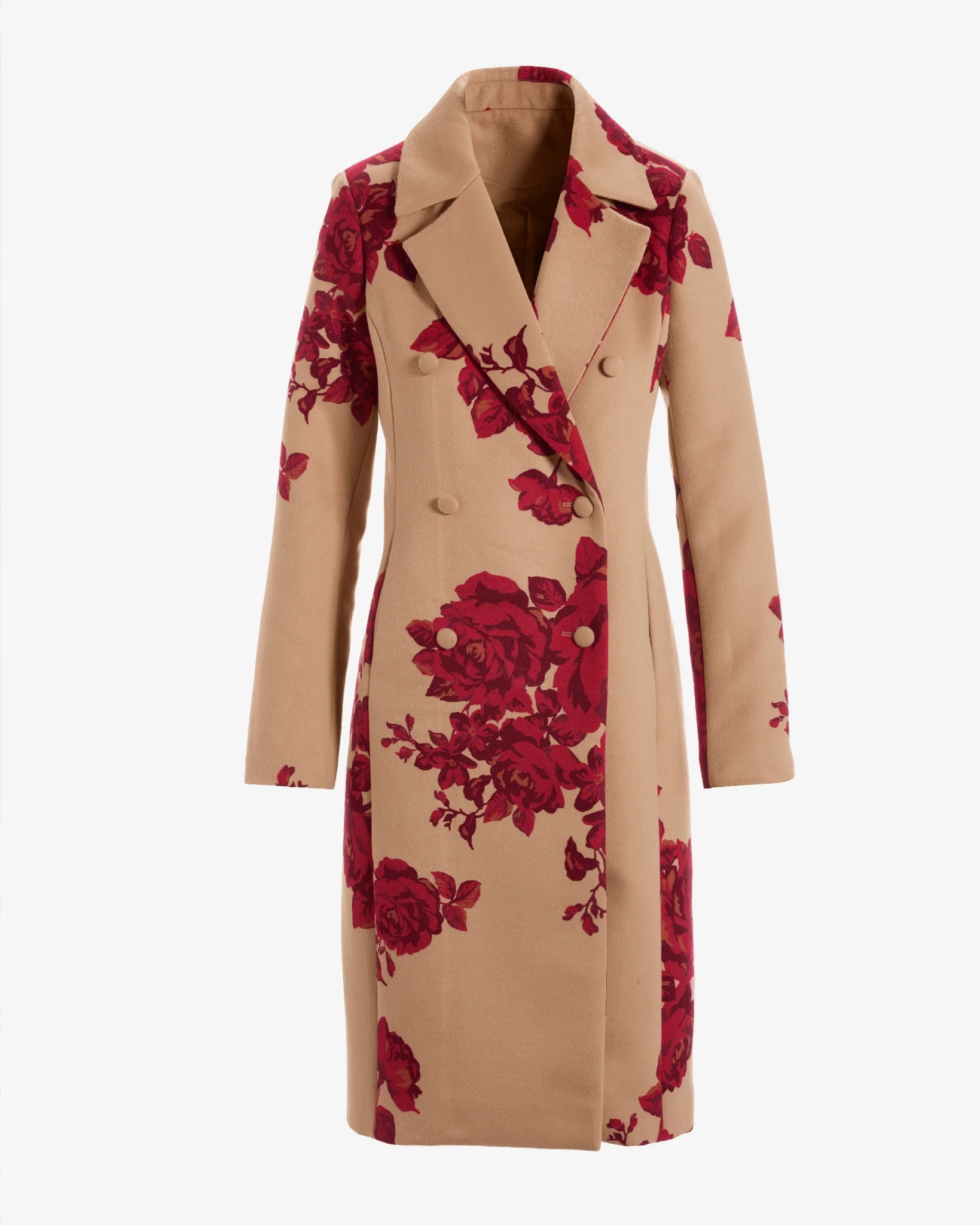 Rose Jacquard Coat Red Multi - Mycitystee