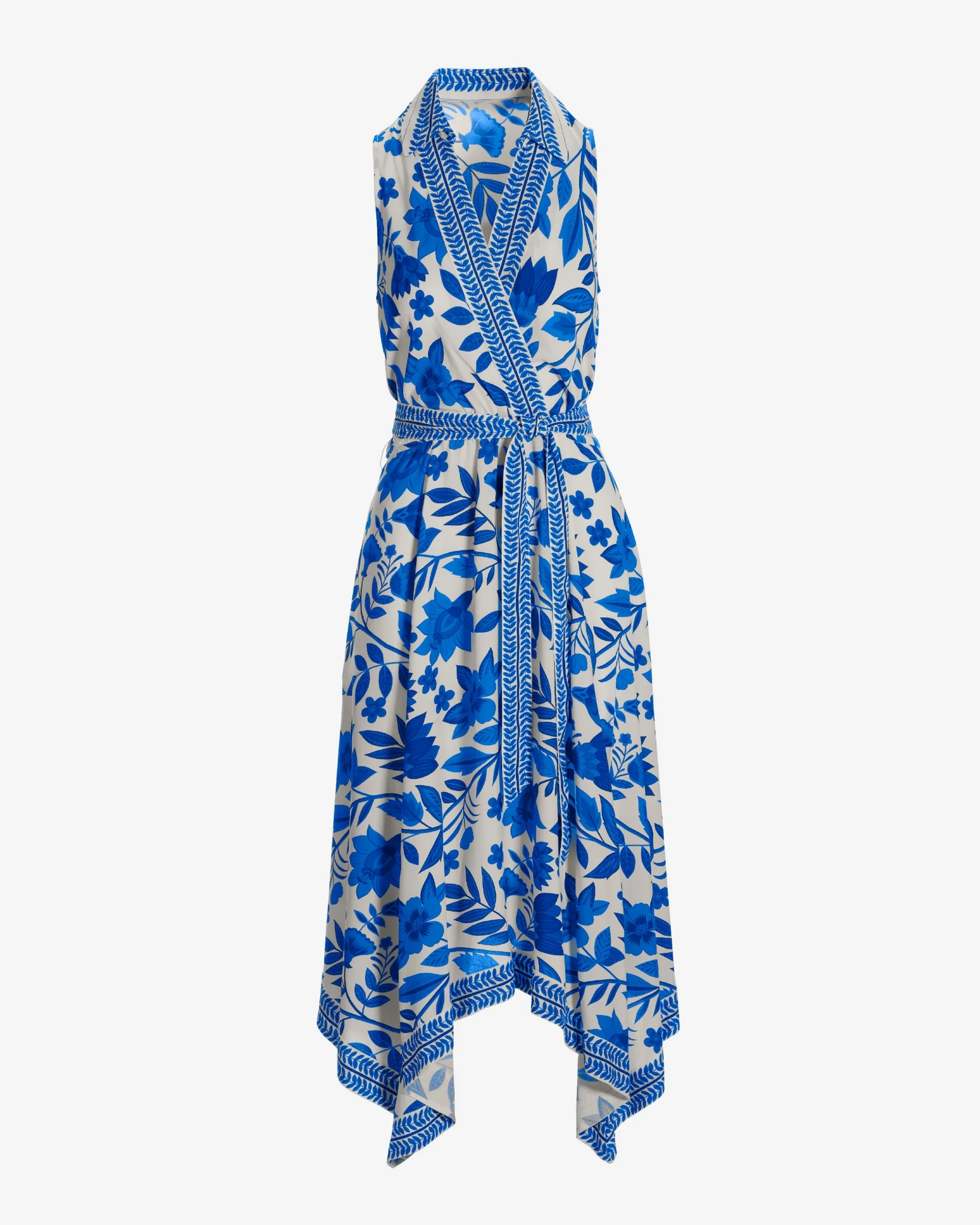 Positano Fleurs Print Surplice Midi Dress Positano Fleurs - Mycitystee