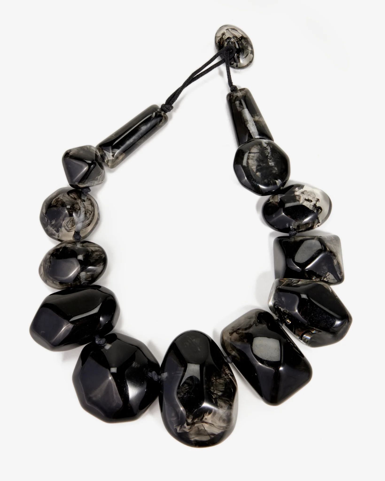 Large Acrylic Stone Necklace Black - Mycitystee