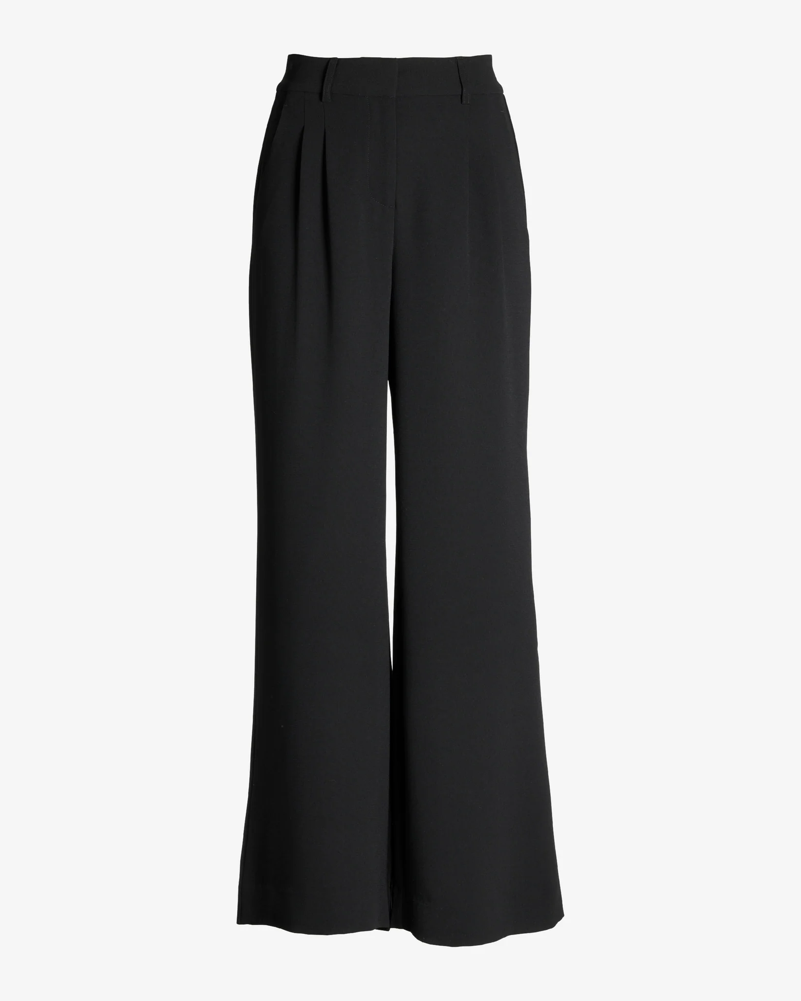 Malibu Wide Leg Effortless Drape Trouser Pant Black - Mycitystee
