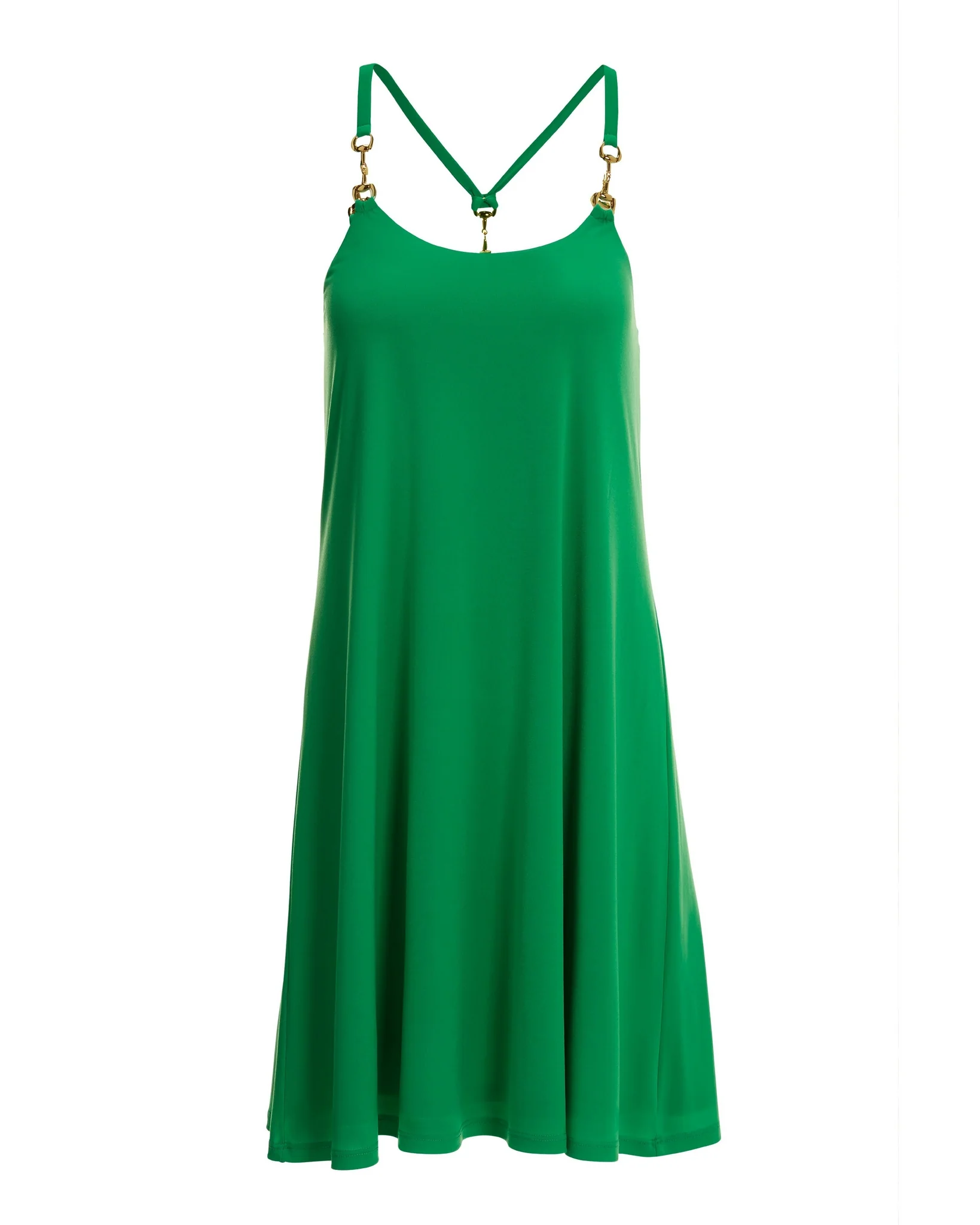 Hardware Sleeveless Tank Dress Monaco Green - Mycitystee