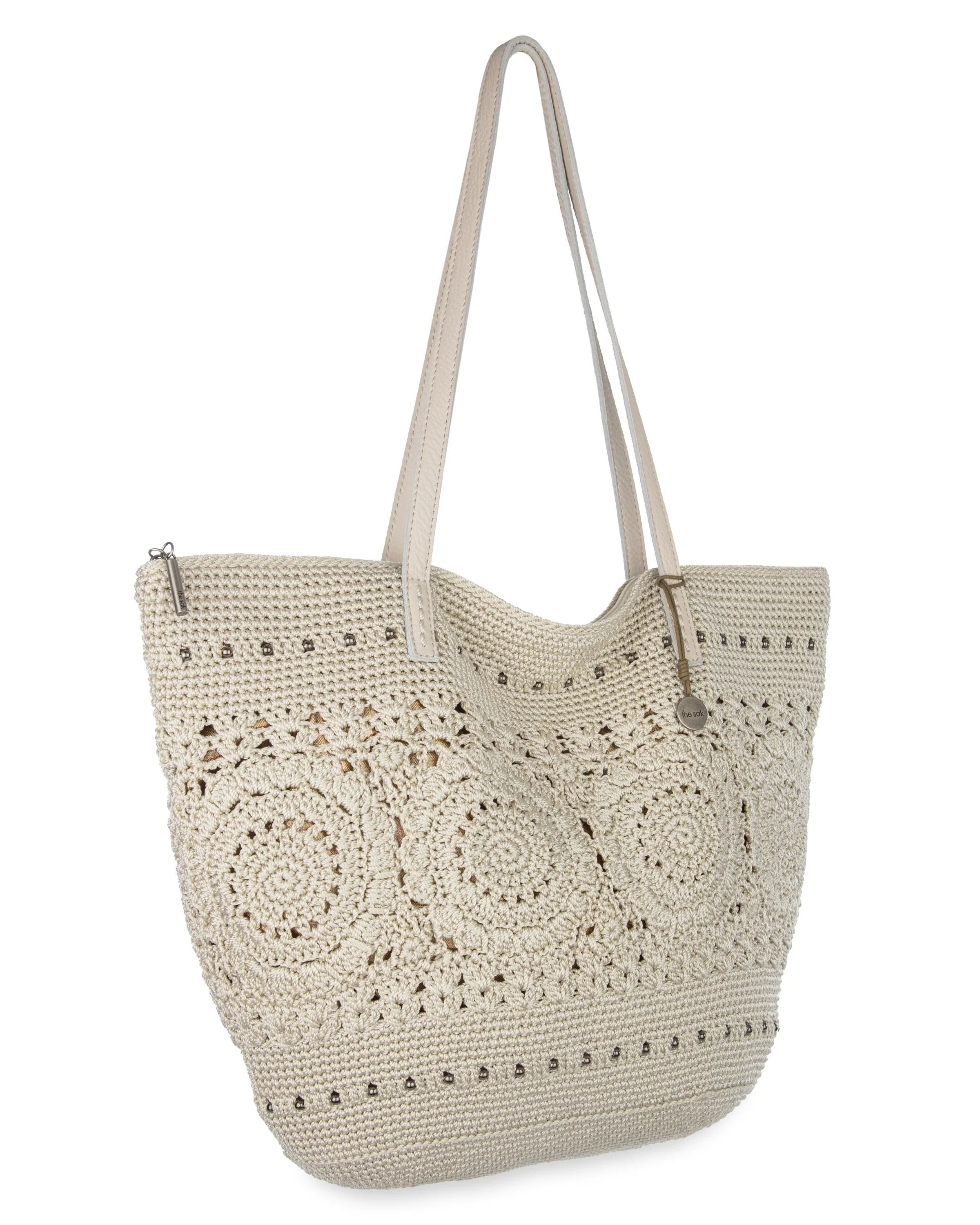 Faye Large Tote - Hand Crochet - Natural Medallion - Mycitystee