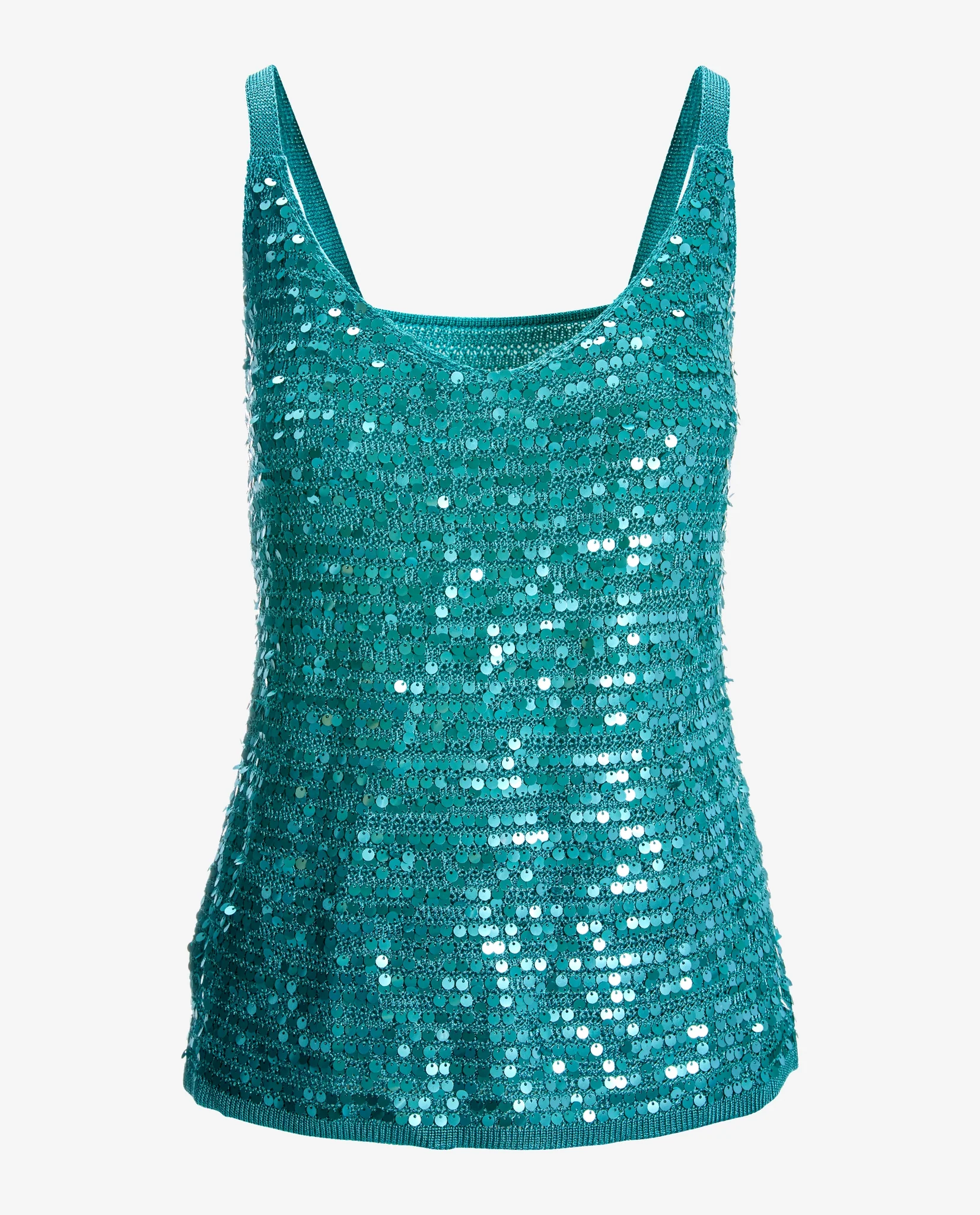 Sequin V-Neck Sweater Tank Blue Radiance - Mycitystee