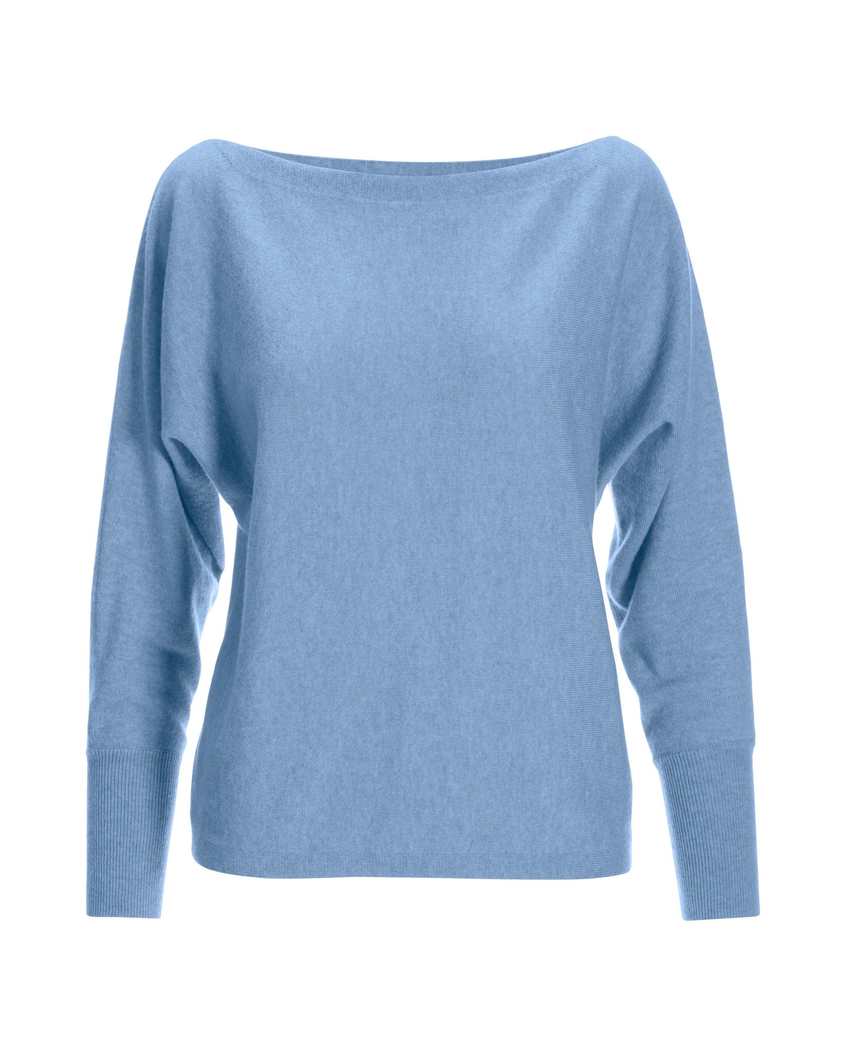 Cashmere Slouchy Neckline Sweater Heather Blue - Mycitystee
