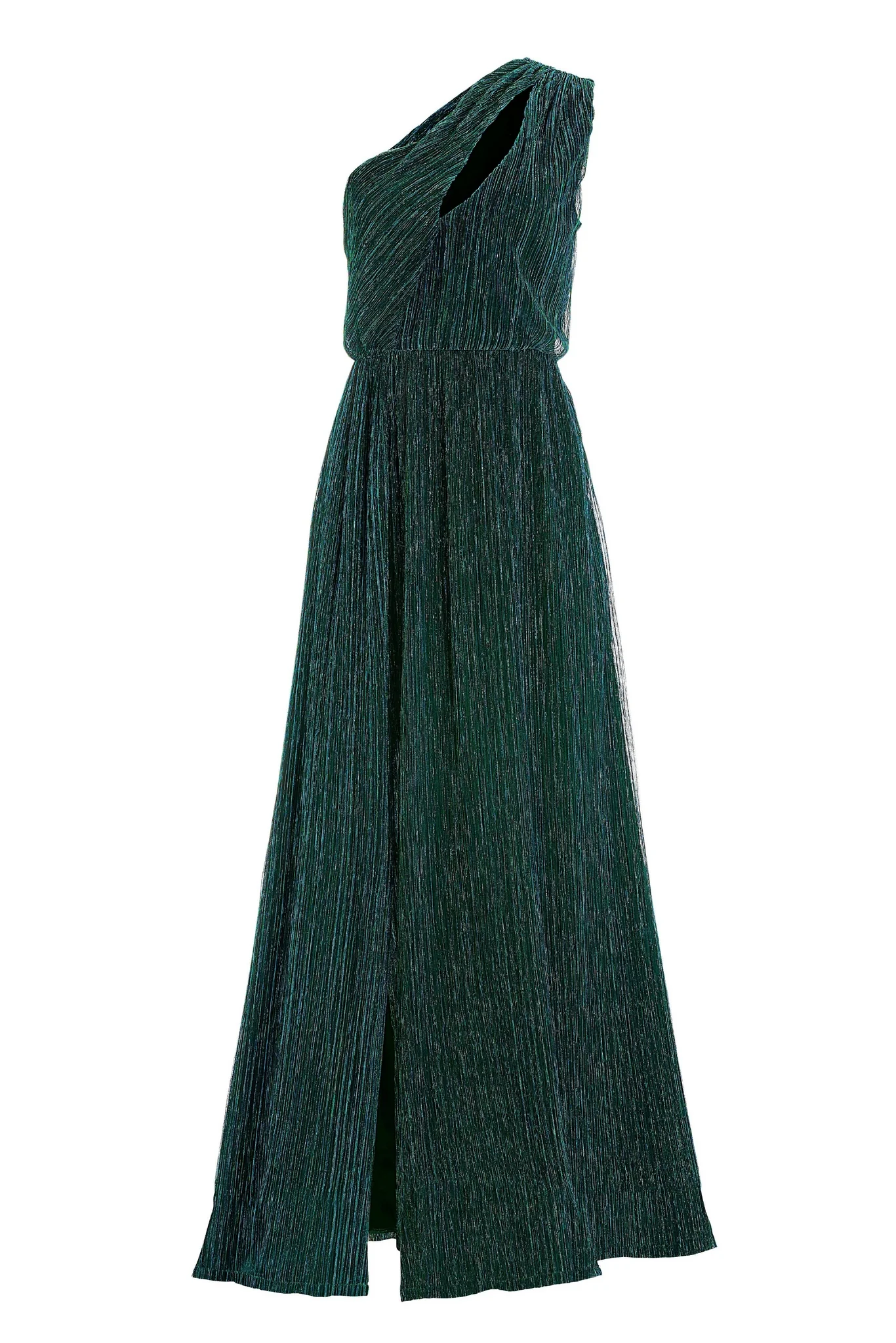 Shimmer Metallic One Shoulder Gown Green - Mycitystee