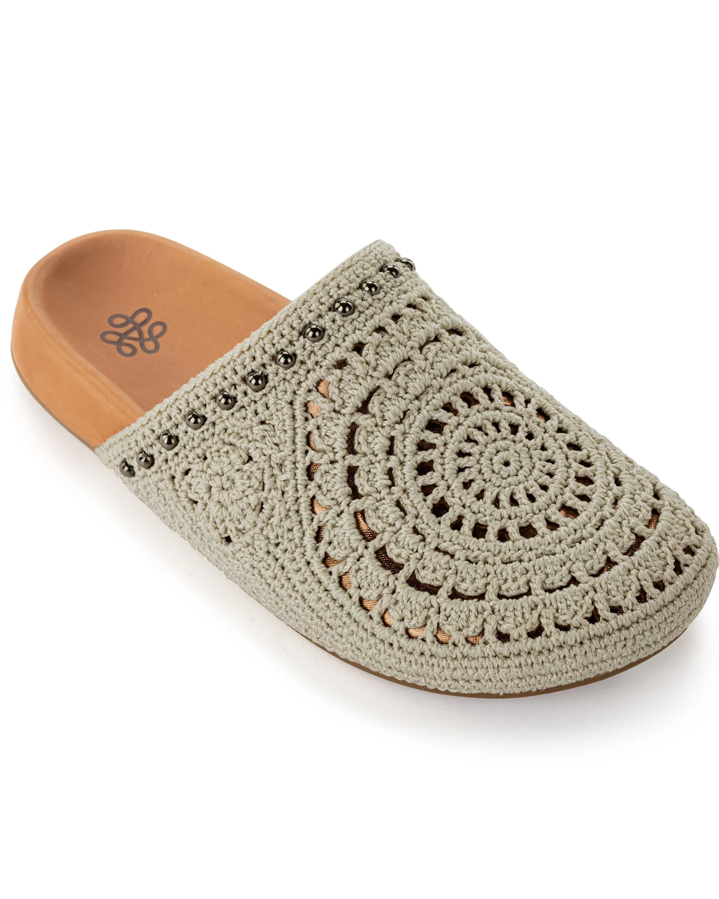 Bolinas Clog - Hand Crochet - Natural Grey Medallion - Mycitystee