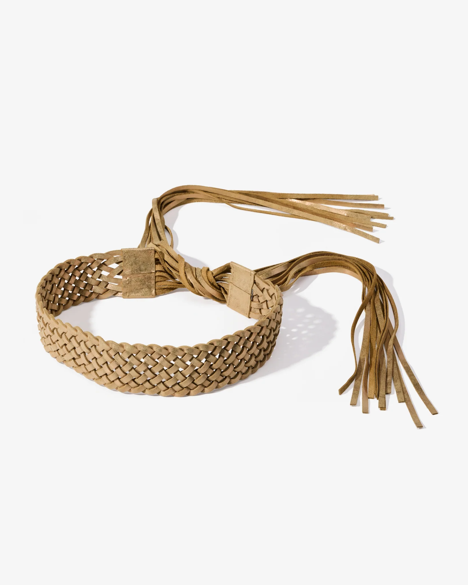 Metallic Braided Tie Belt Gold - Mycitystee