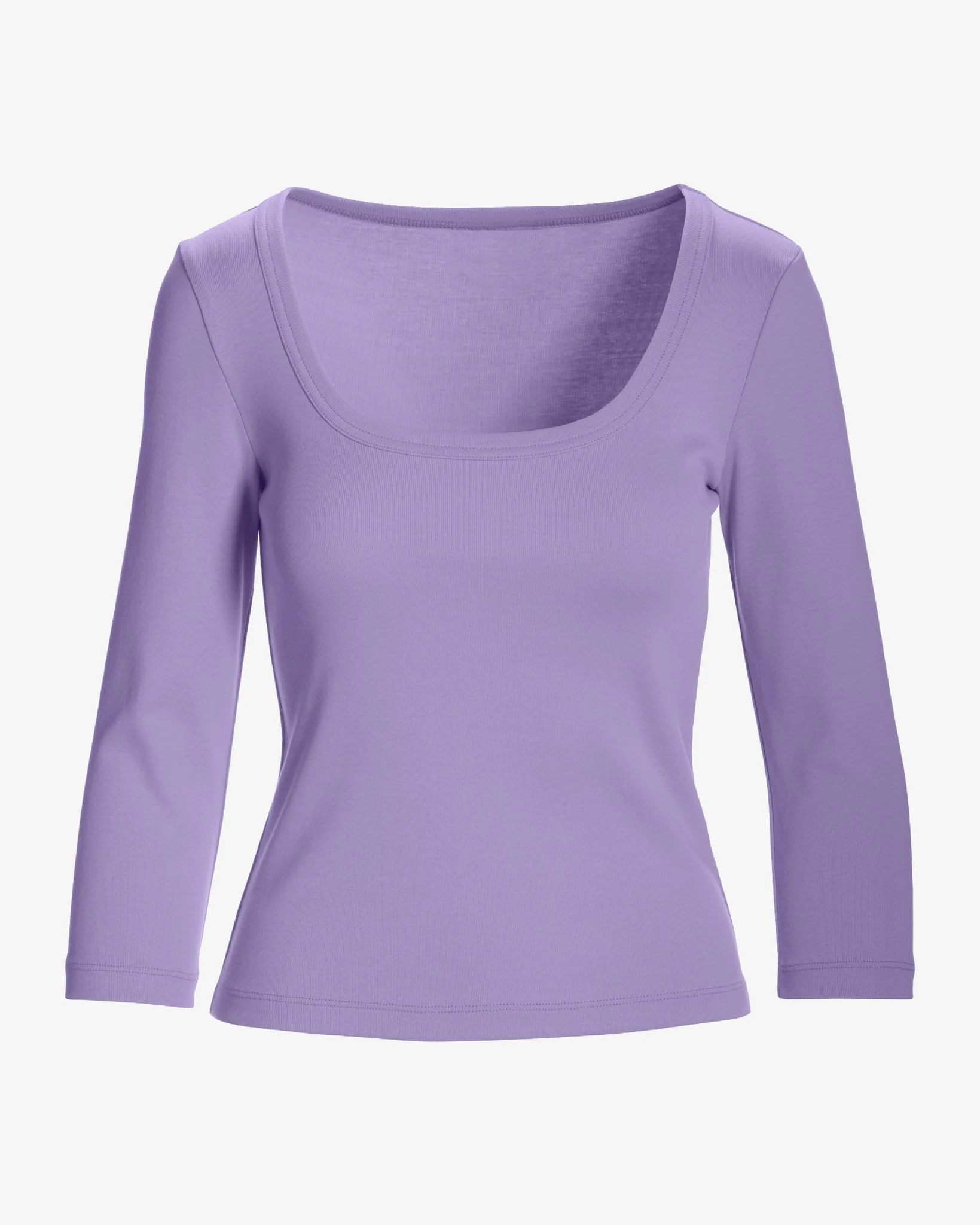 Cotton Scoop Neck Three Quarter Sleeve Top Lavendula - Mycitystee