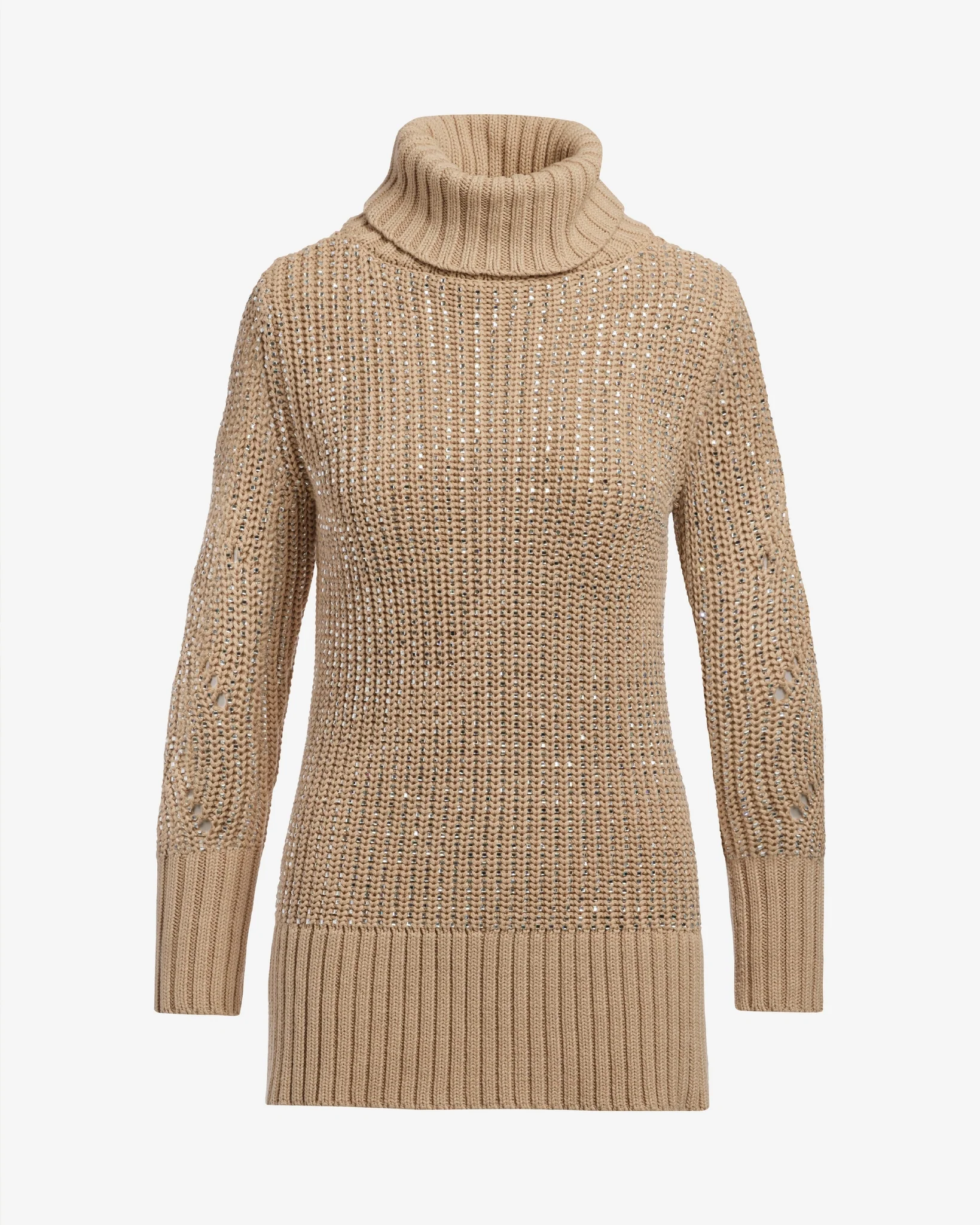 Embellished Turtleneck Sweater Sesame - Mycitystee