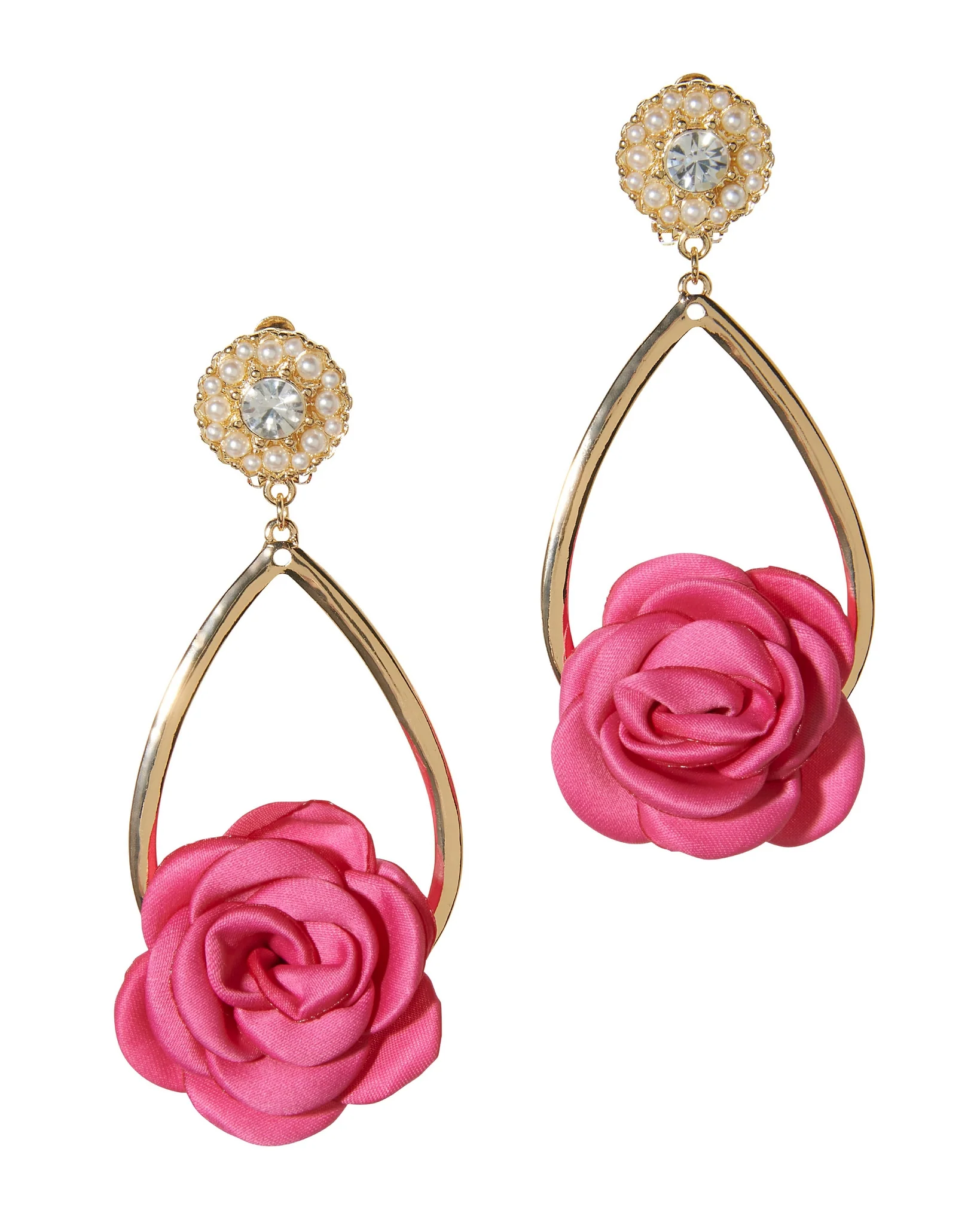 Pearl and Floral Earring Pink - Mycitystee