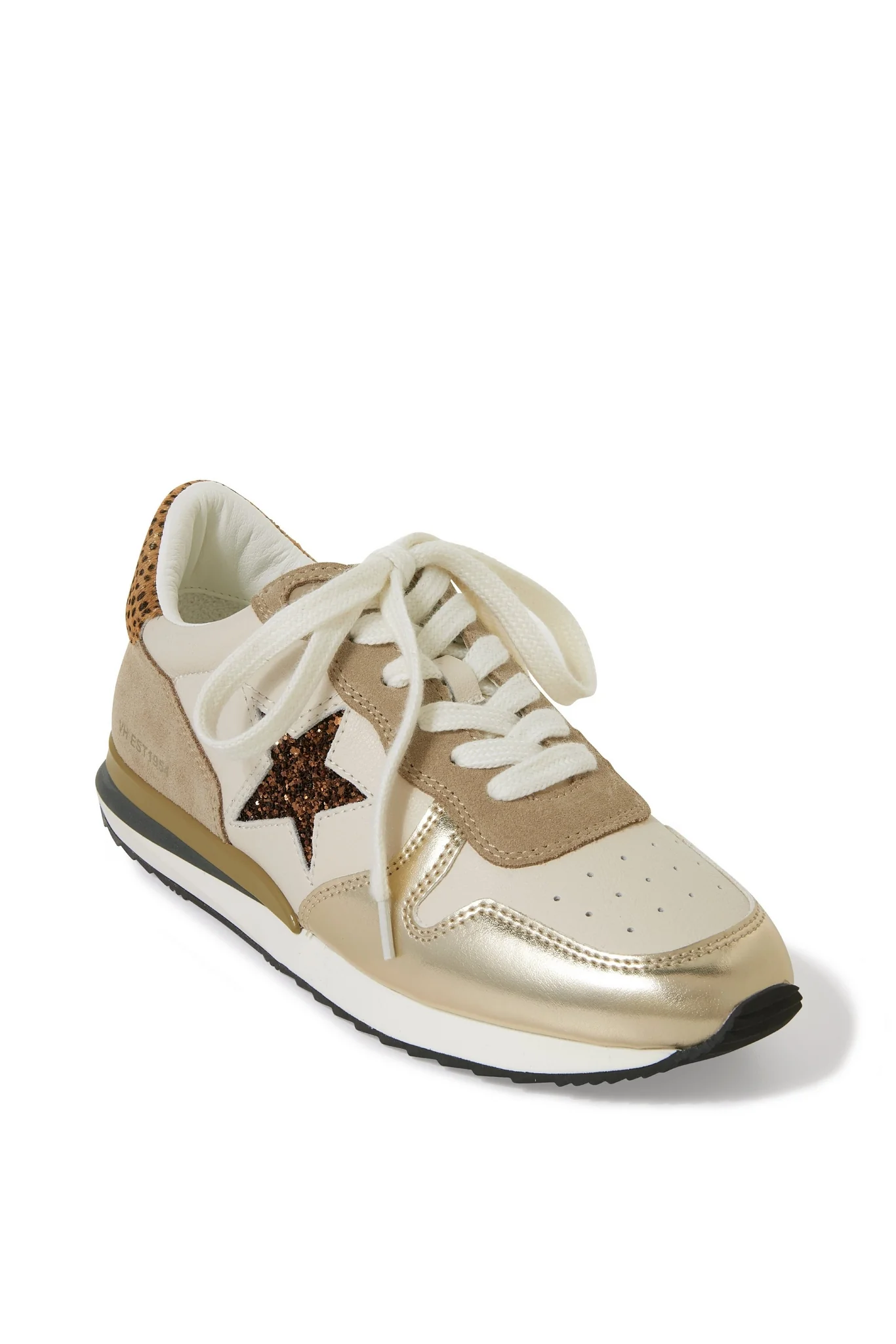 Two Tone Metallic Sneaker Gold Multi - Mycitystee