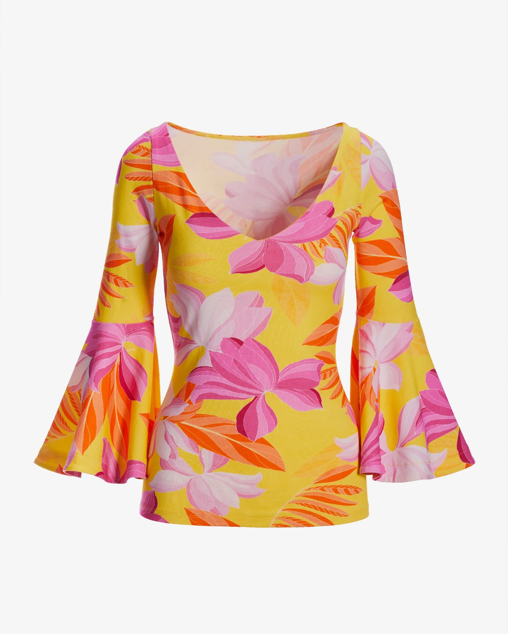So Sexy La Sirena Floral Wide Neck Knit Top Yellow/Purple - Mycitystee