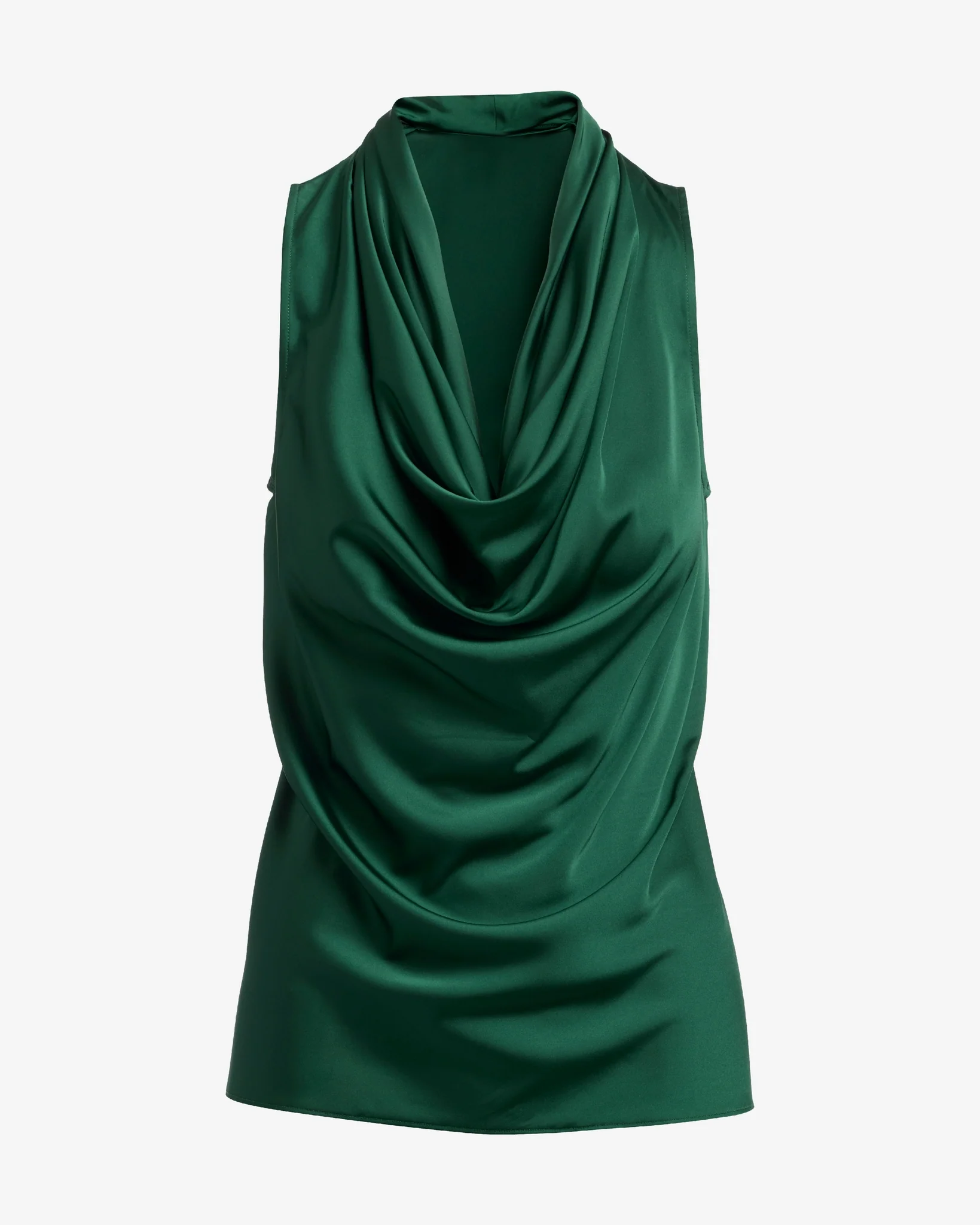 Marilyn Cowl-Neck Charmeuse Blouse Emerald - Mycitystee