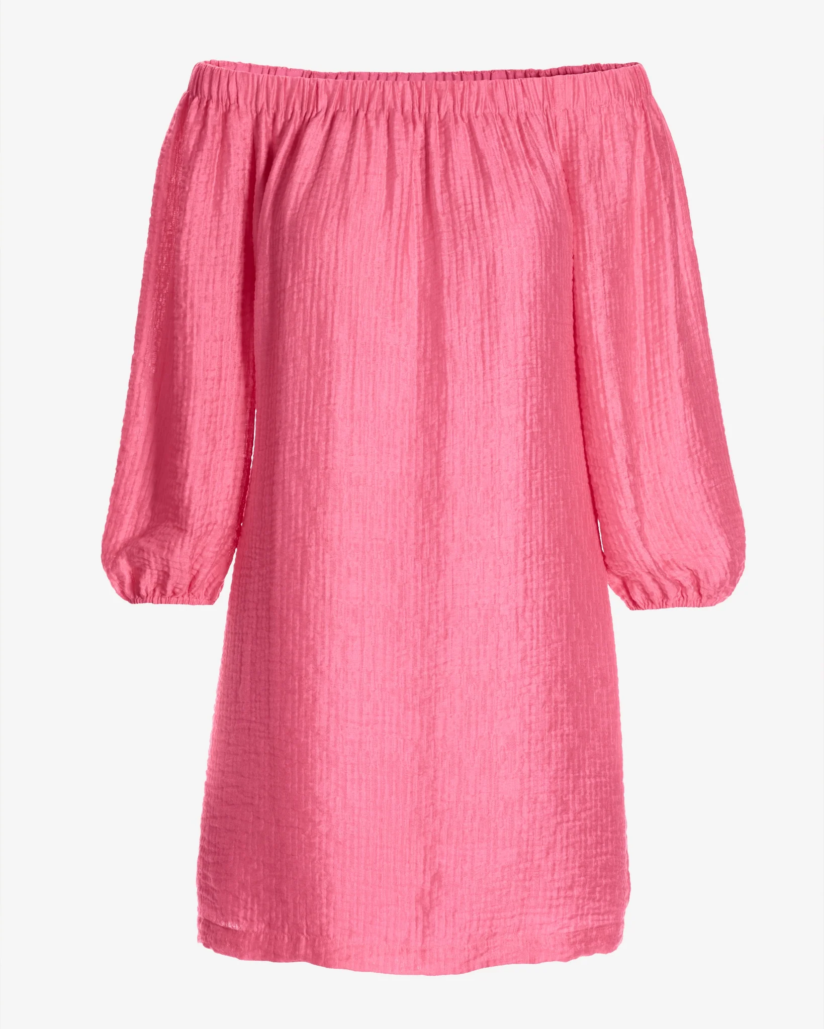Off the Shoulder Sheen Gauze Dress Aurora Pink - Mycitystee