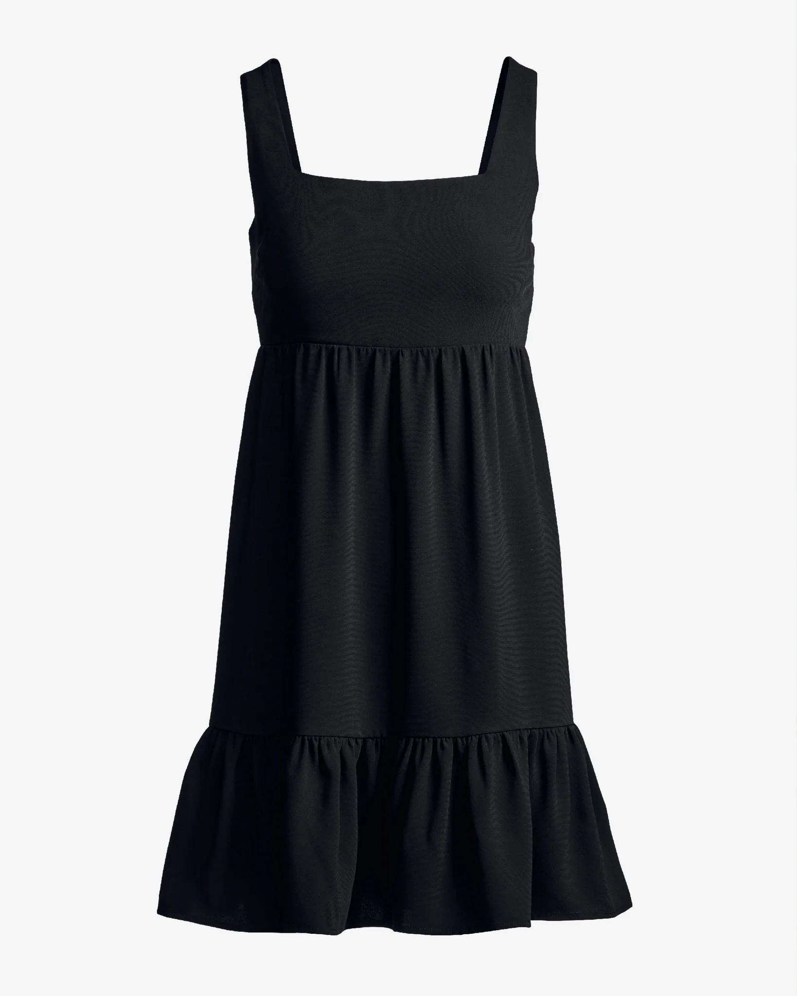 Versatile Tiered Short Dress Black - Mycitystee