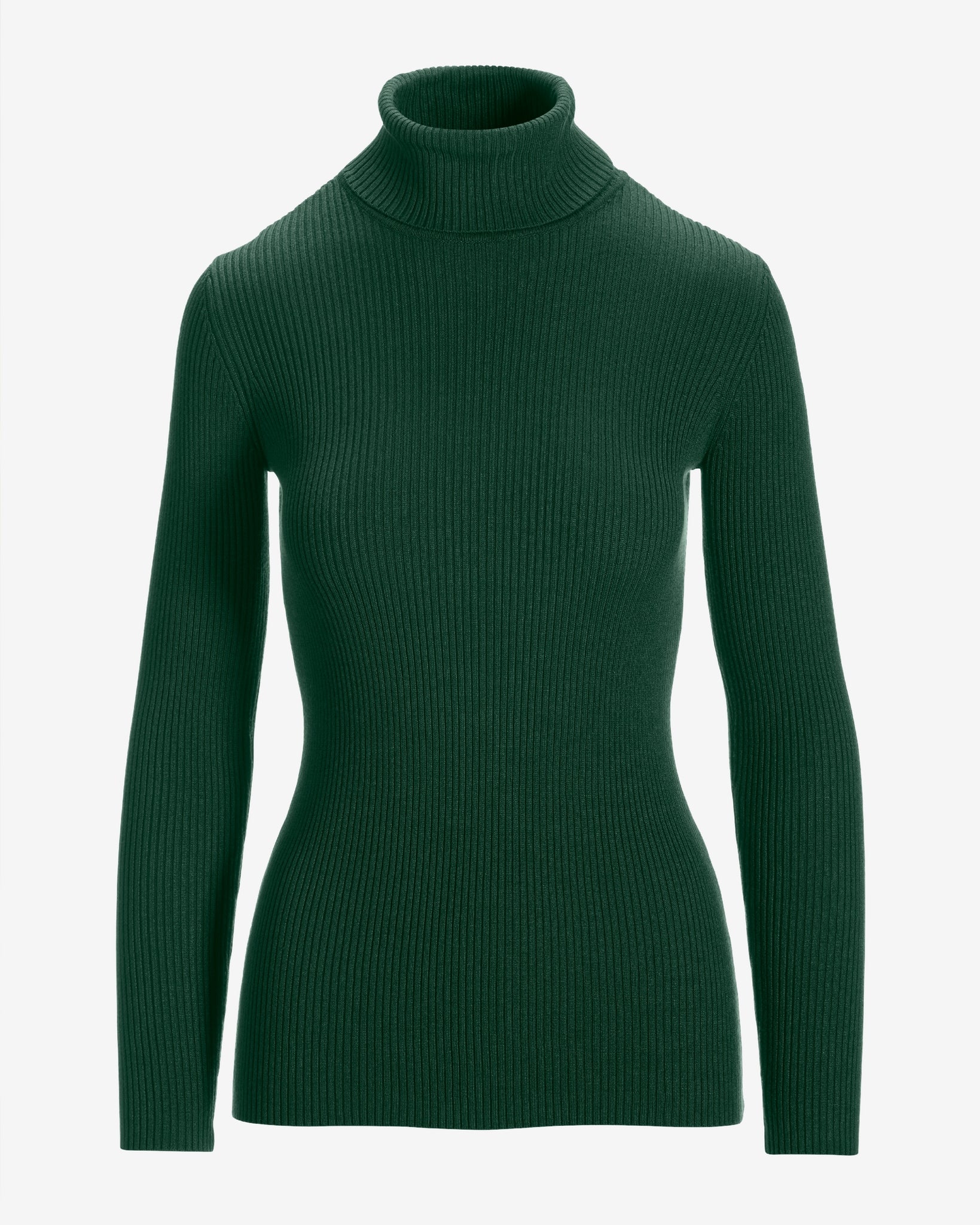 Ribbed Turtleneck Sweater Deep Emerald - Mycitystee