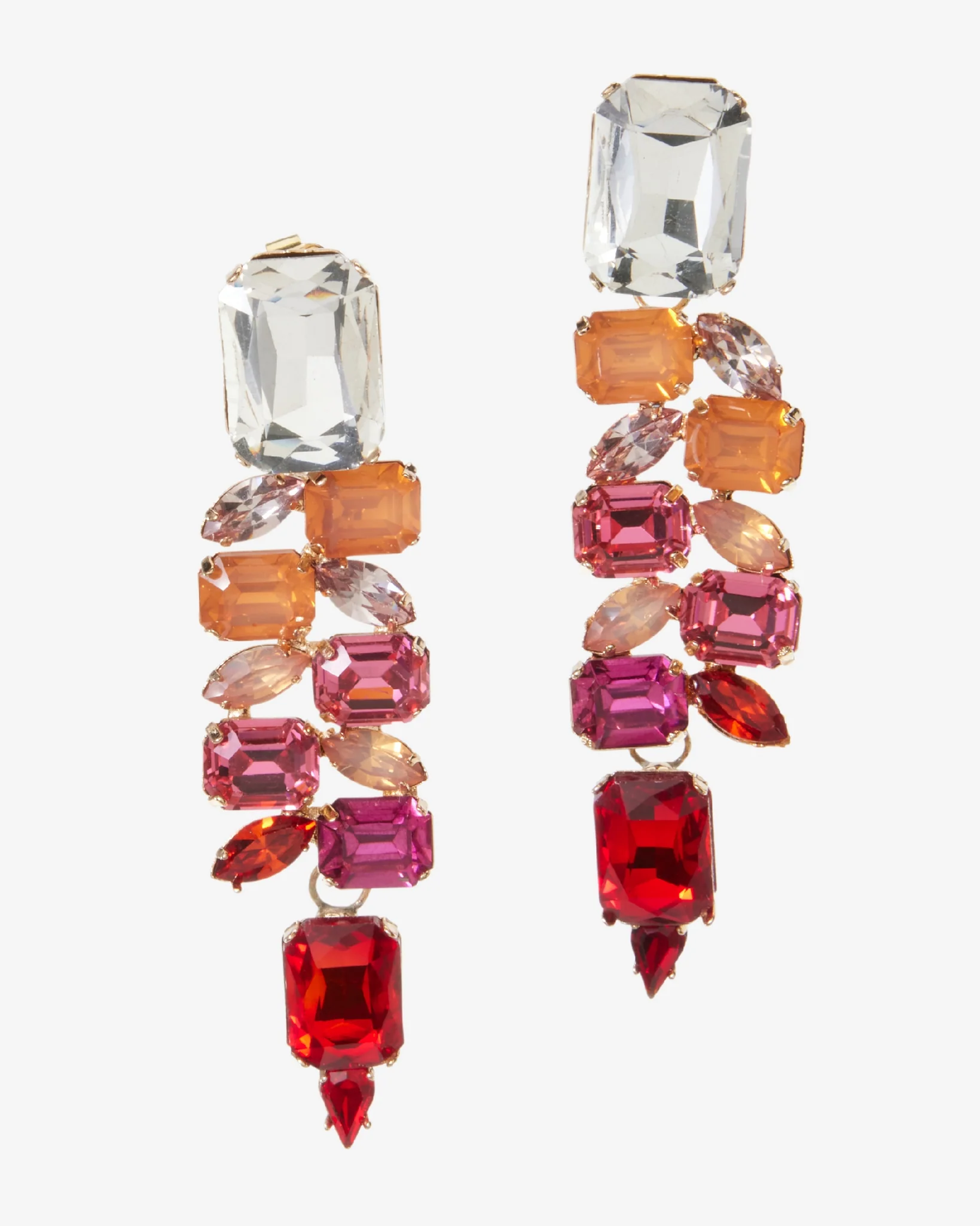 Ombre Navette Stone Drop Statement Earring Multi - Mycitystee