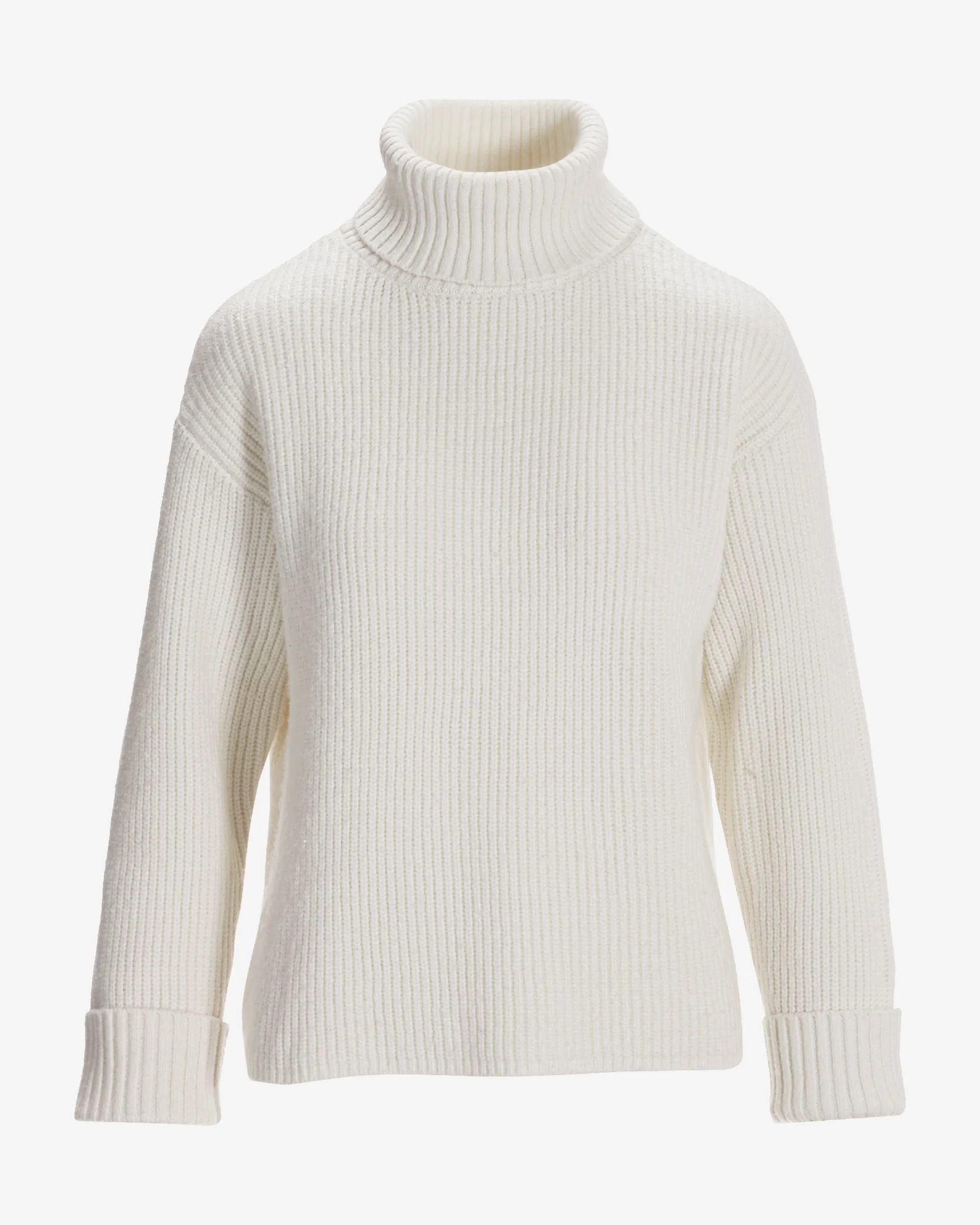 Shaker Stitch Effortless Turtleneck Off White - Mycitystee