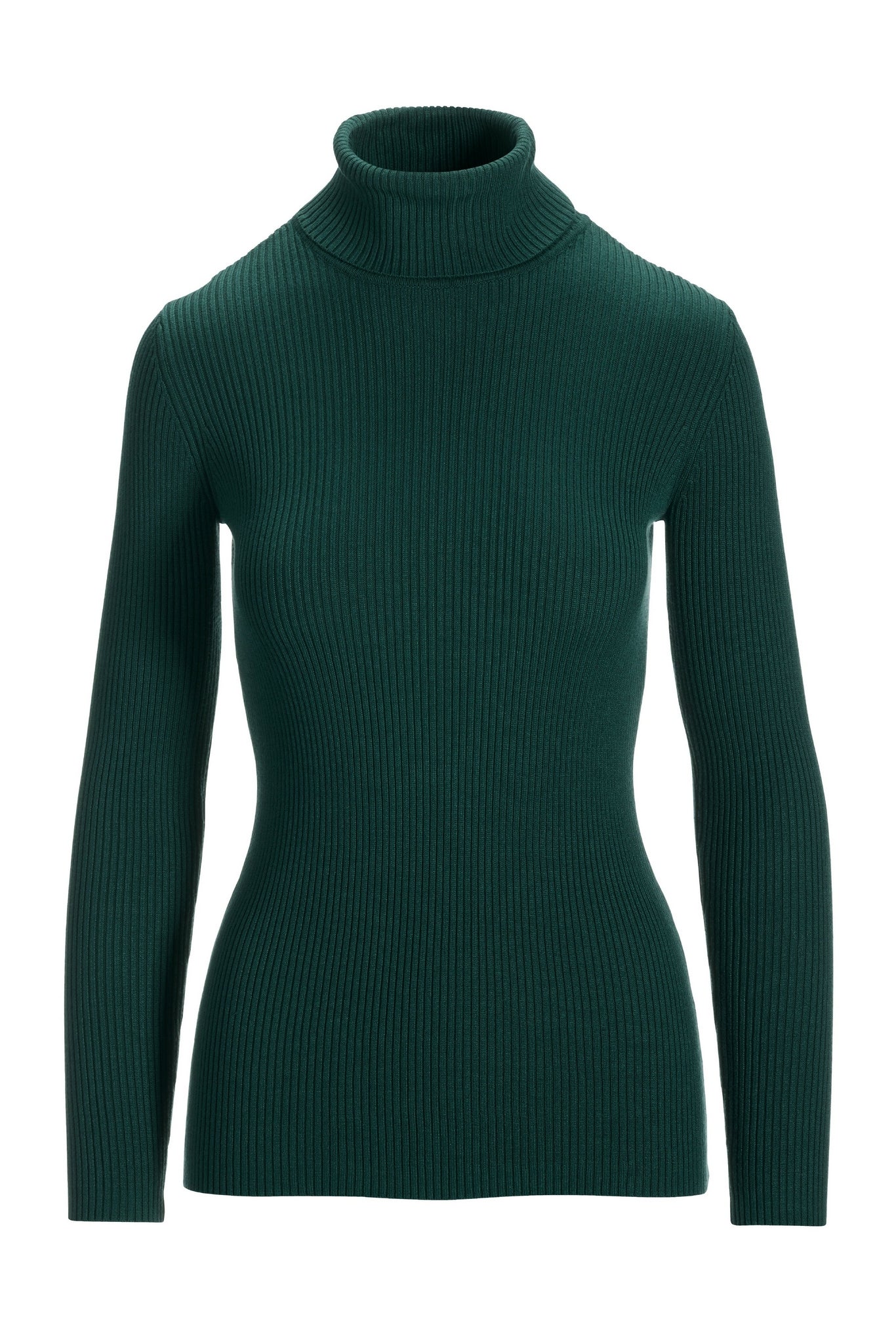 Ribbed Turtleneck Sweater Emerald - Mycitystee