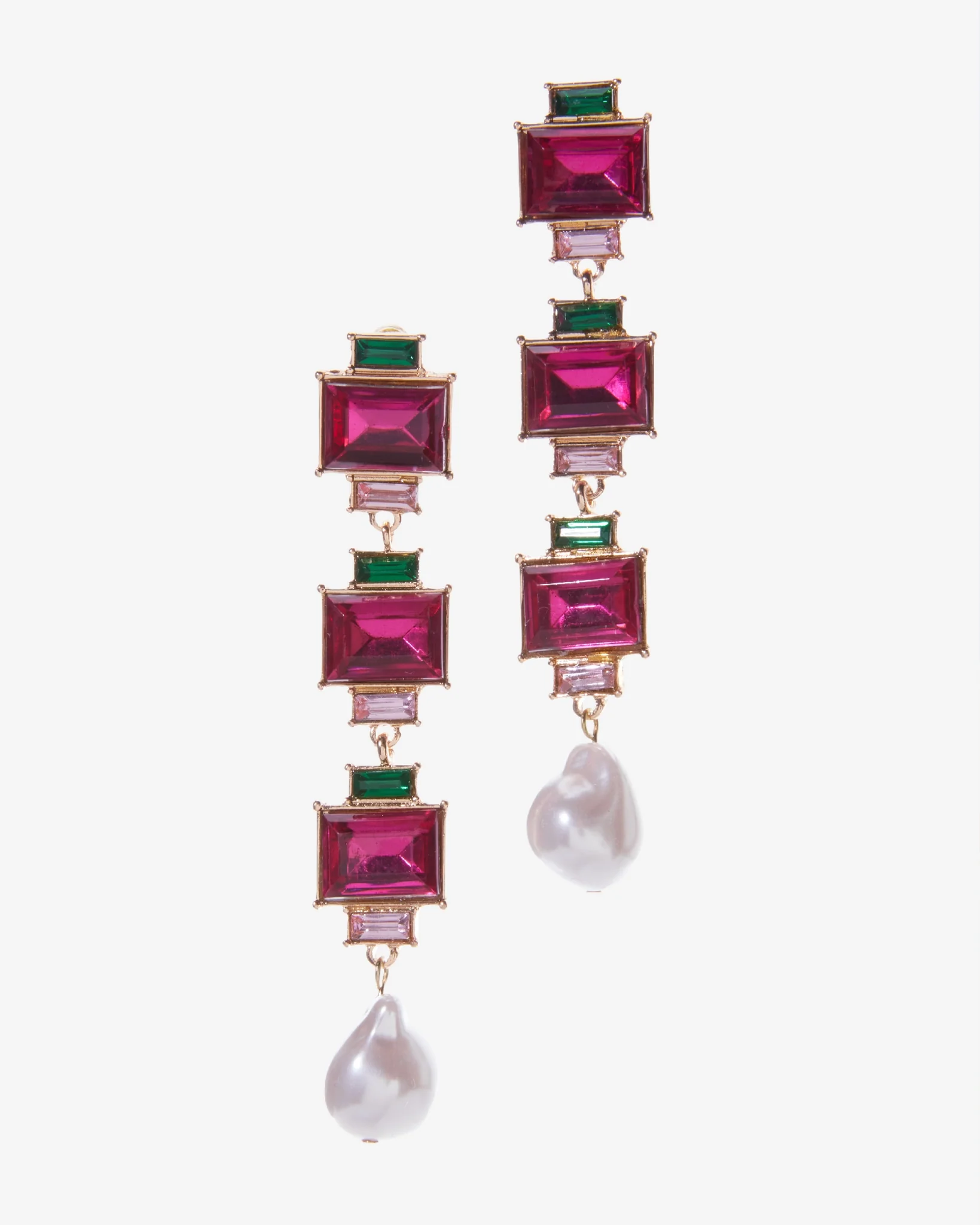 Gem And Pearl Drop Earring Multi - Mycitystee