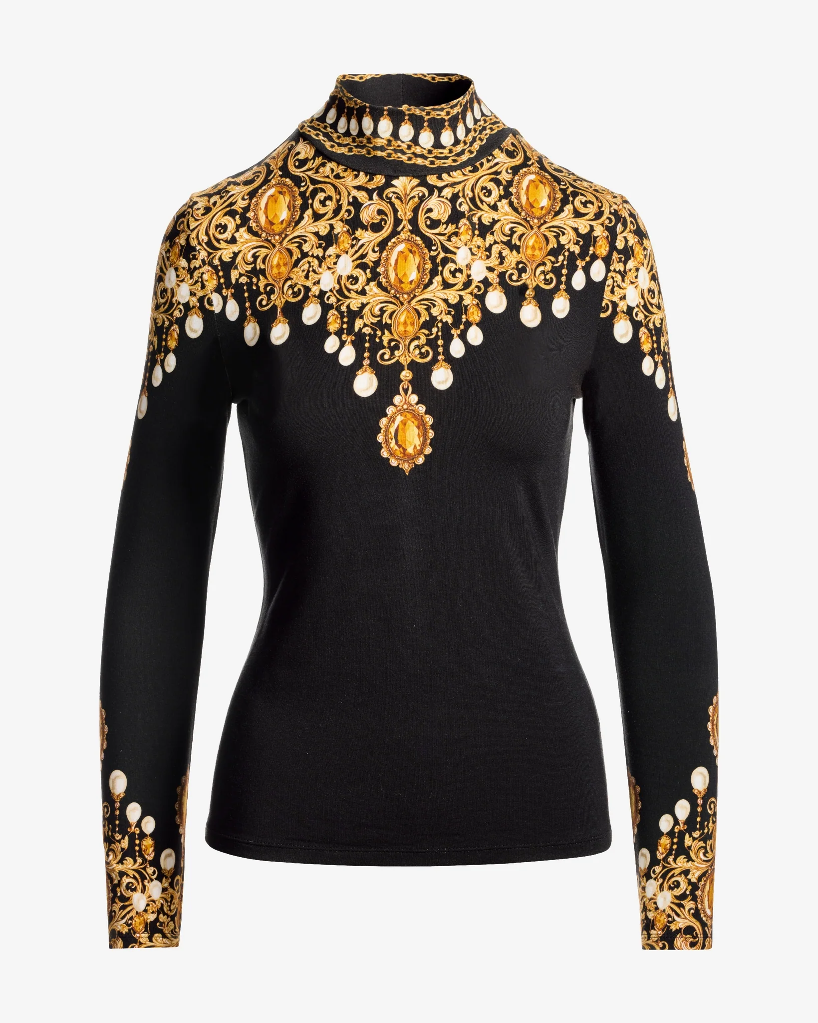 Long Sleeve Printed Turtleneck Glorious Gems - Mycitystee