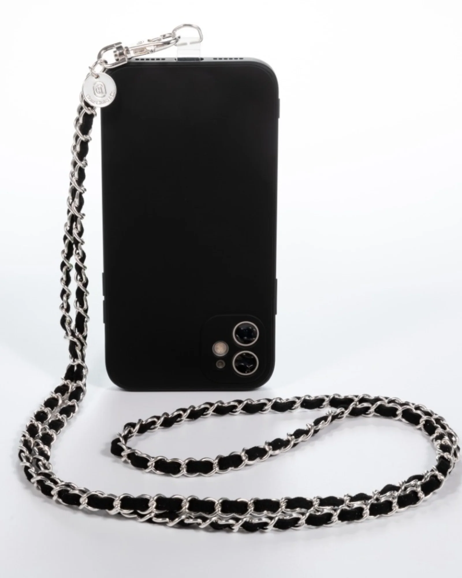 Silver Black Crossbody Phone Chain - Mycitystee