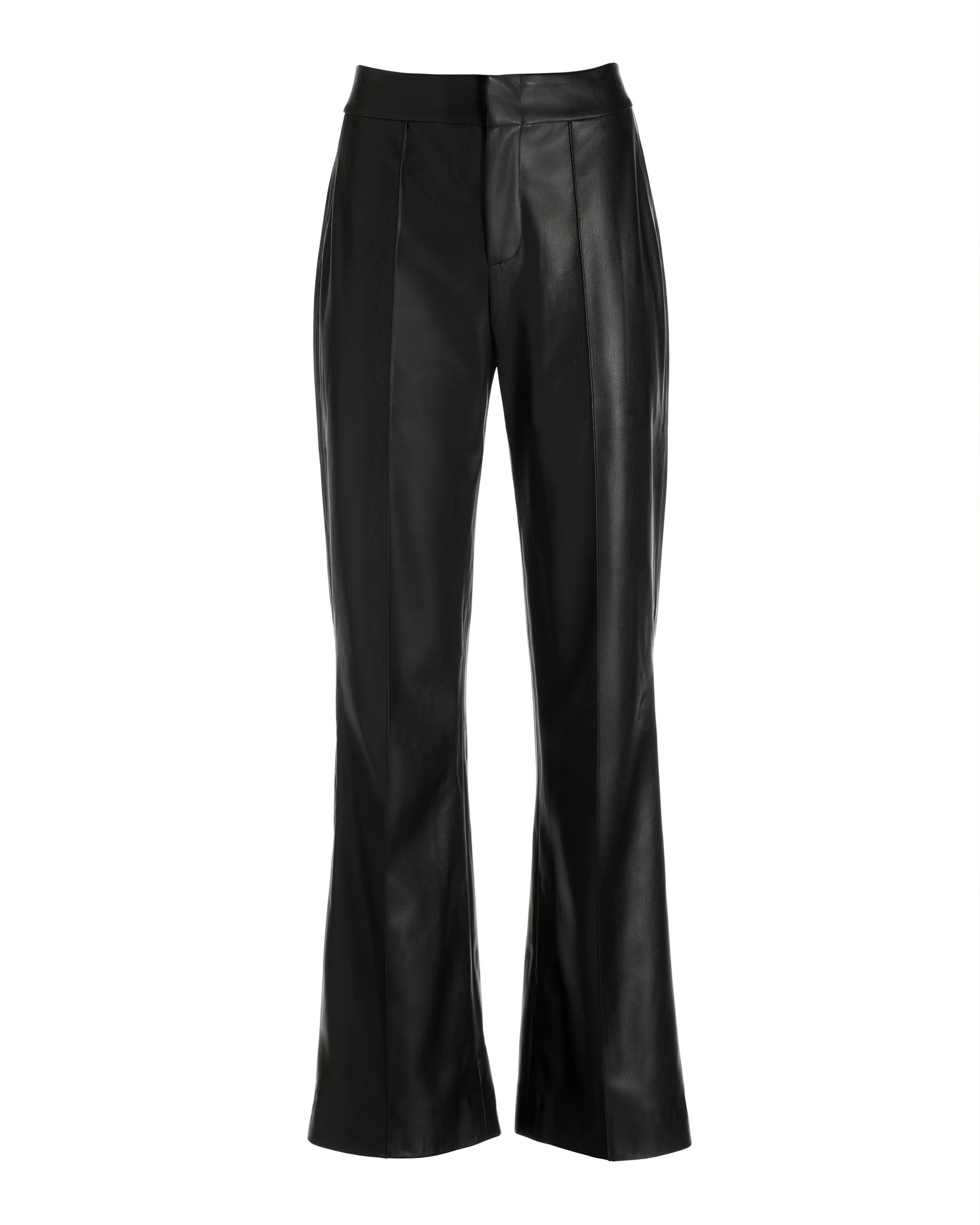 FAUX LEATHER WIDE LEG TROUSER Black - Mycitystee