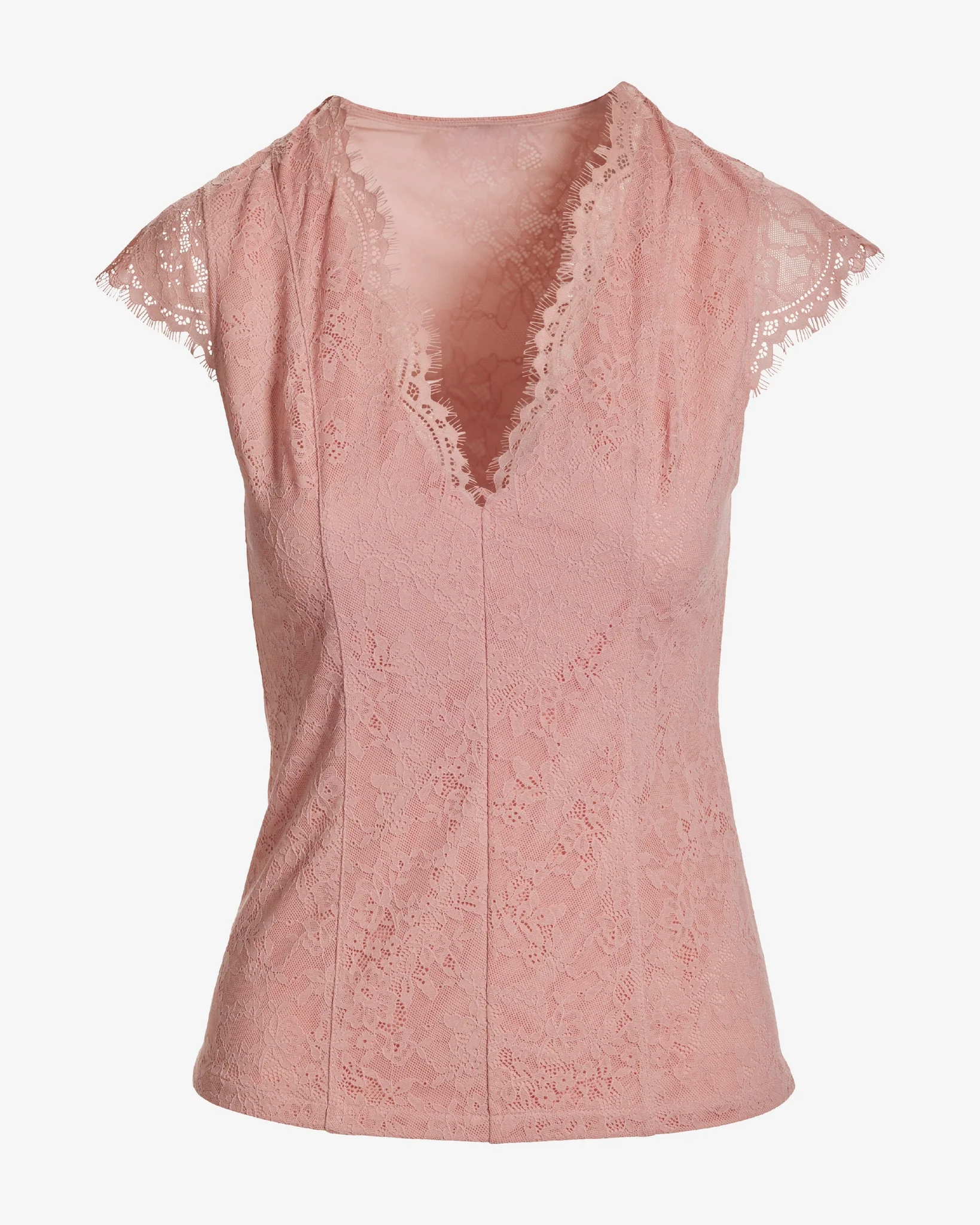 Delicate Lace V-Neck Tank Top Bridal Rose - Mycitystee