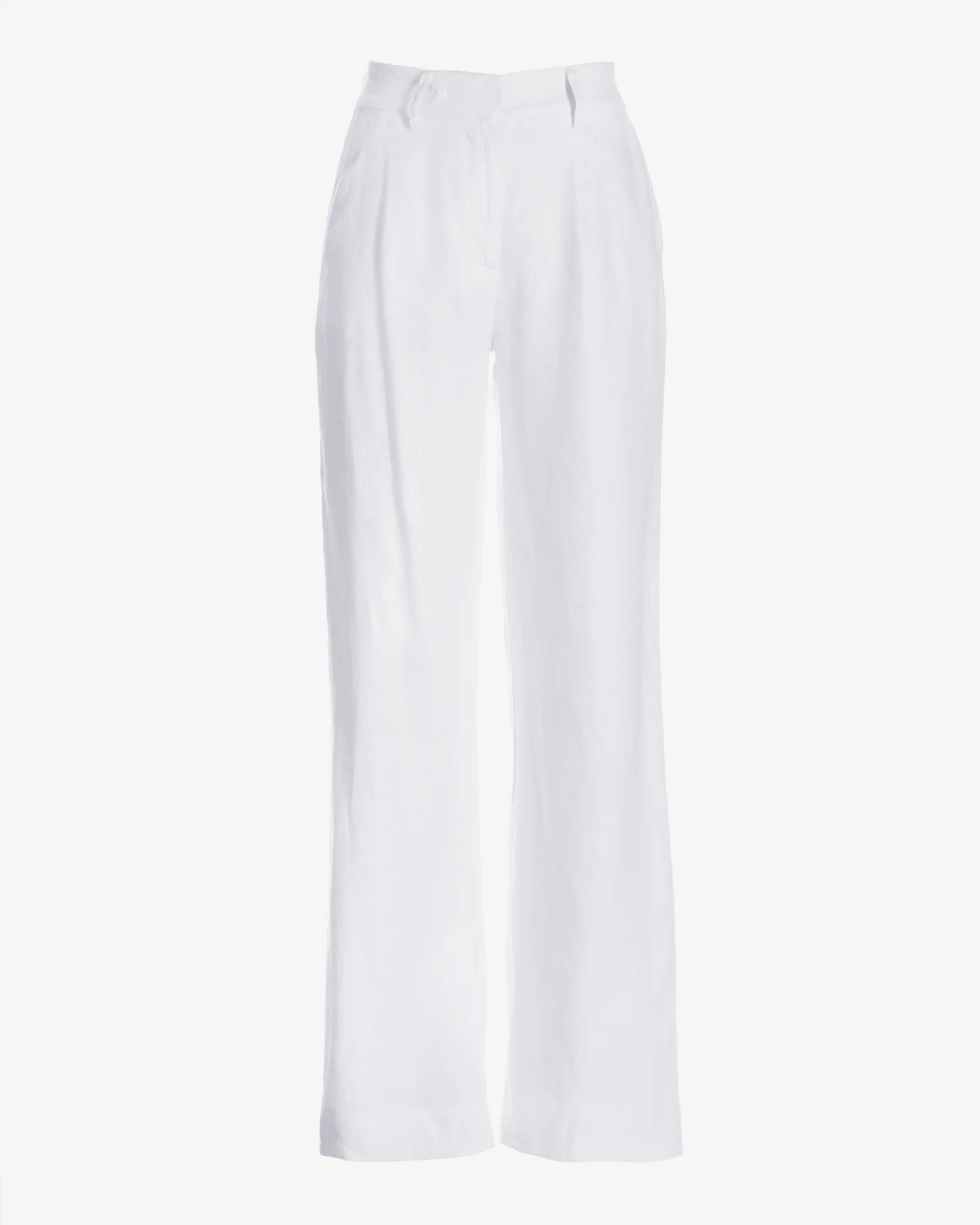 Malibu Polished Linen Wide Leg Trouser Pant White - Mycitystee