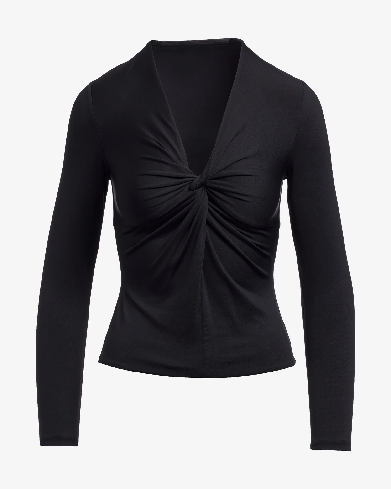 Contour Twist Front Knit Top Proper Black - Mycitystee